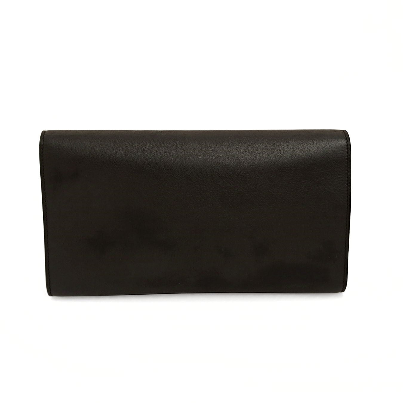 Saint Laurent Saint Laurent black leather maxi clutch bag - '10s