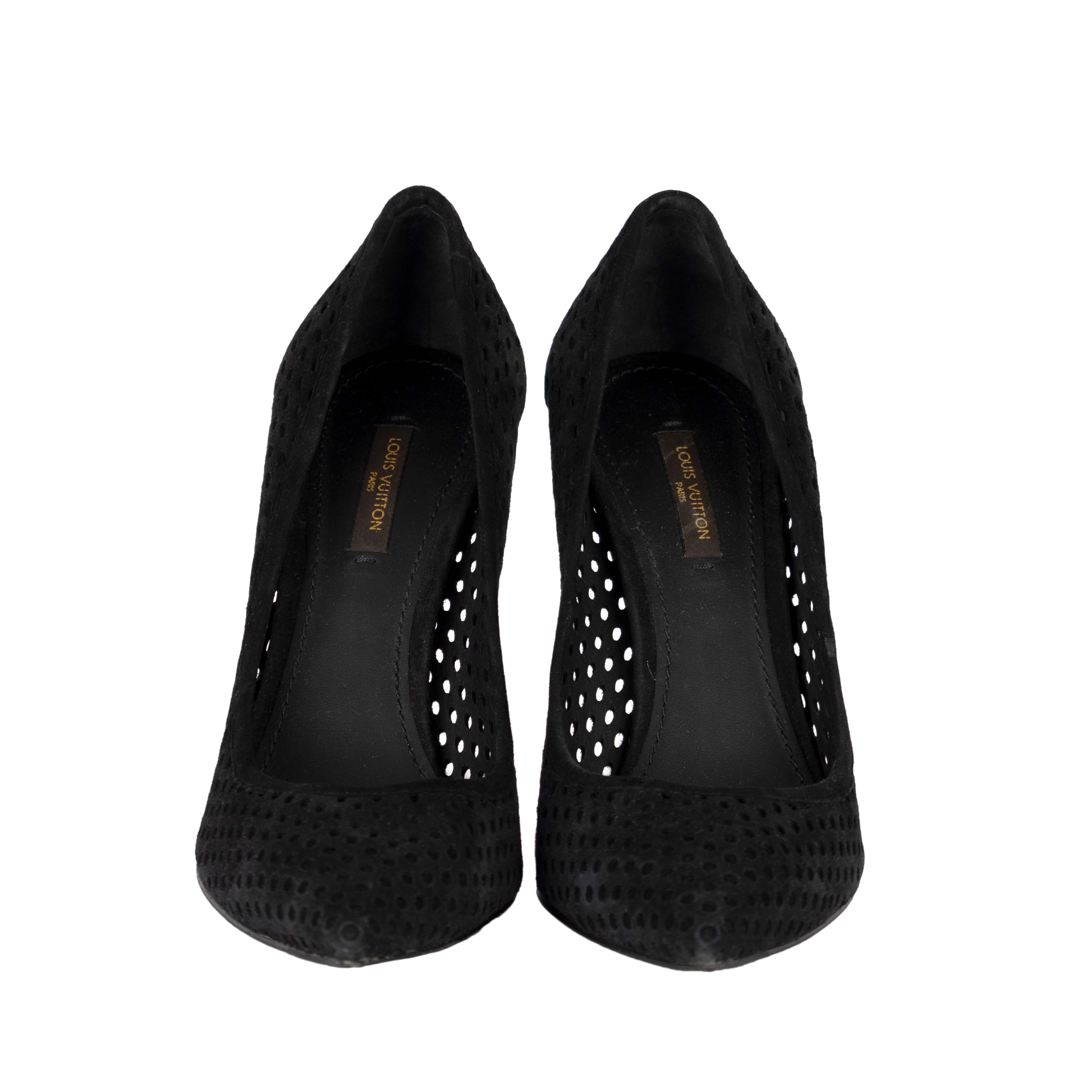 Louis Vuitton Perforated Suede Eyeline Pumps - '10s