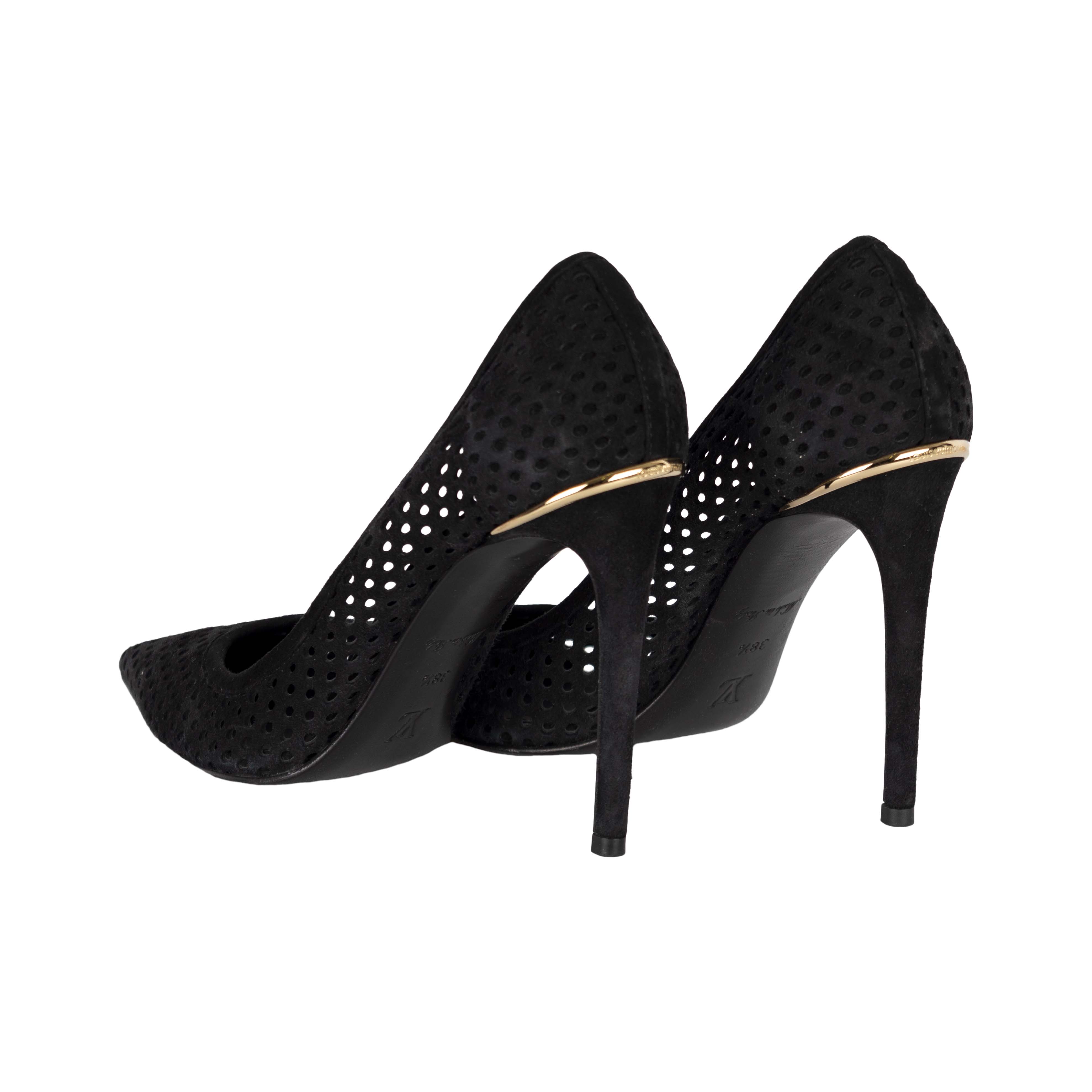 Louis Vuitton Perforated Suede Eyeline Pumps - '10s