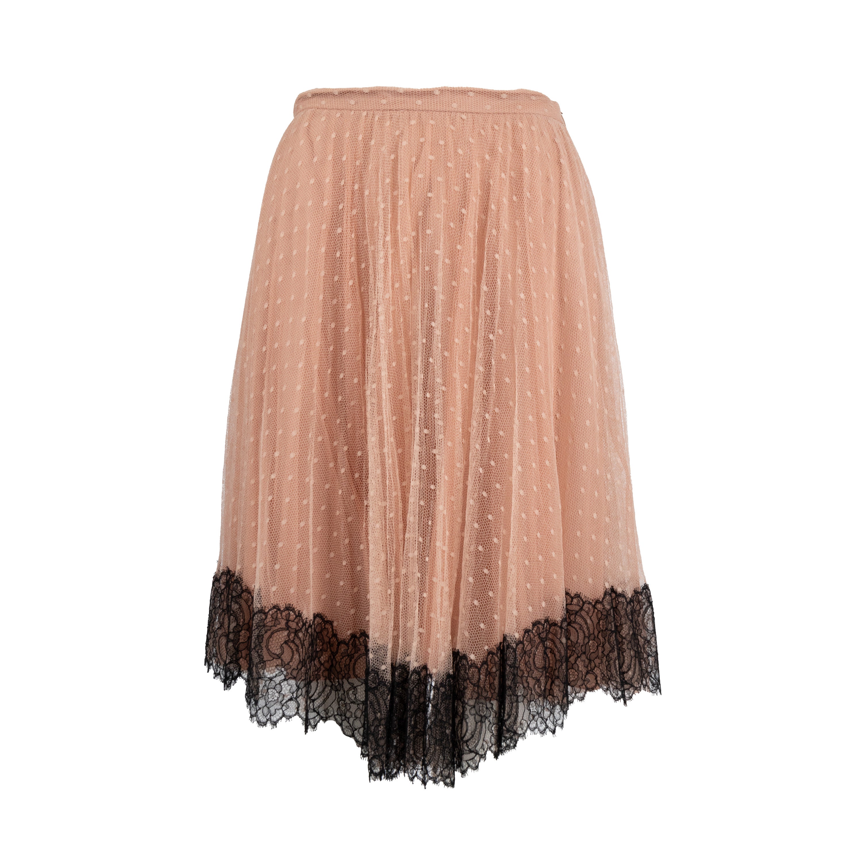 Red Valentino Lace Trimmed Tulle Skirt - '10s