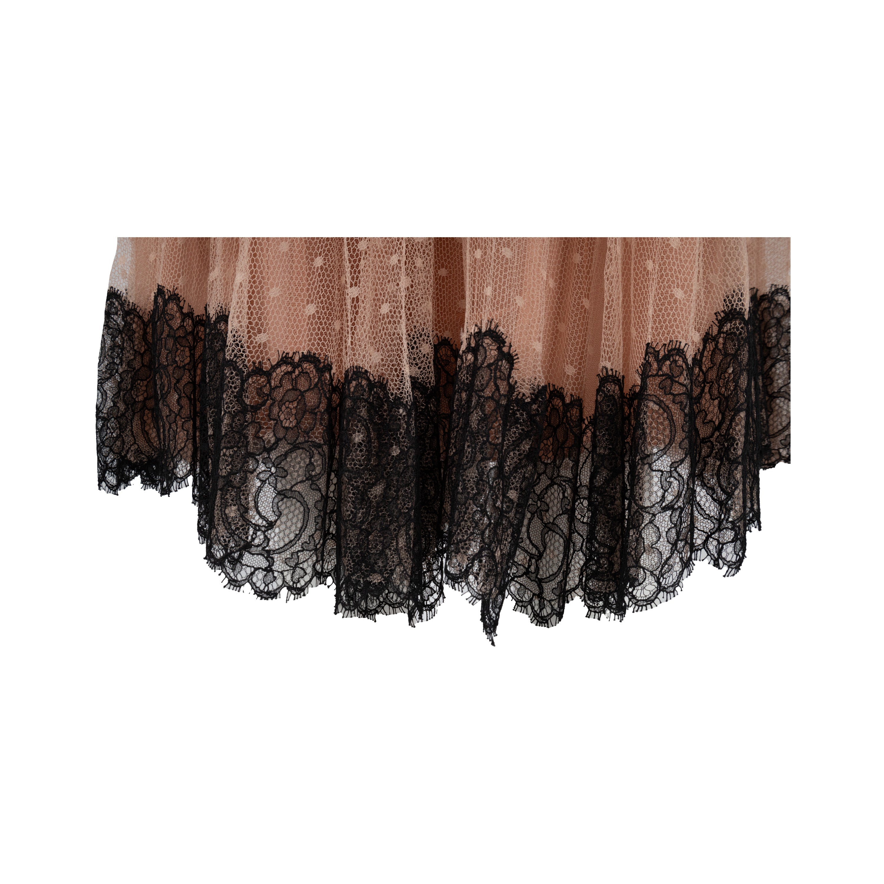 Red Valentino Lace Trimmed Tulle Skirt - '10s