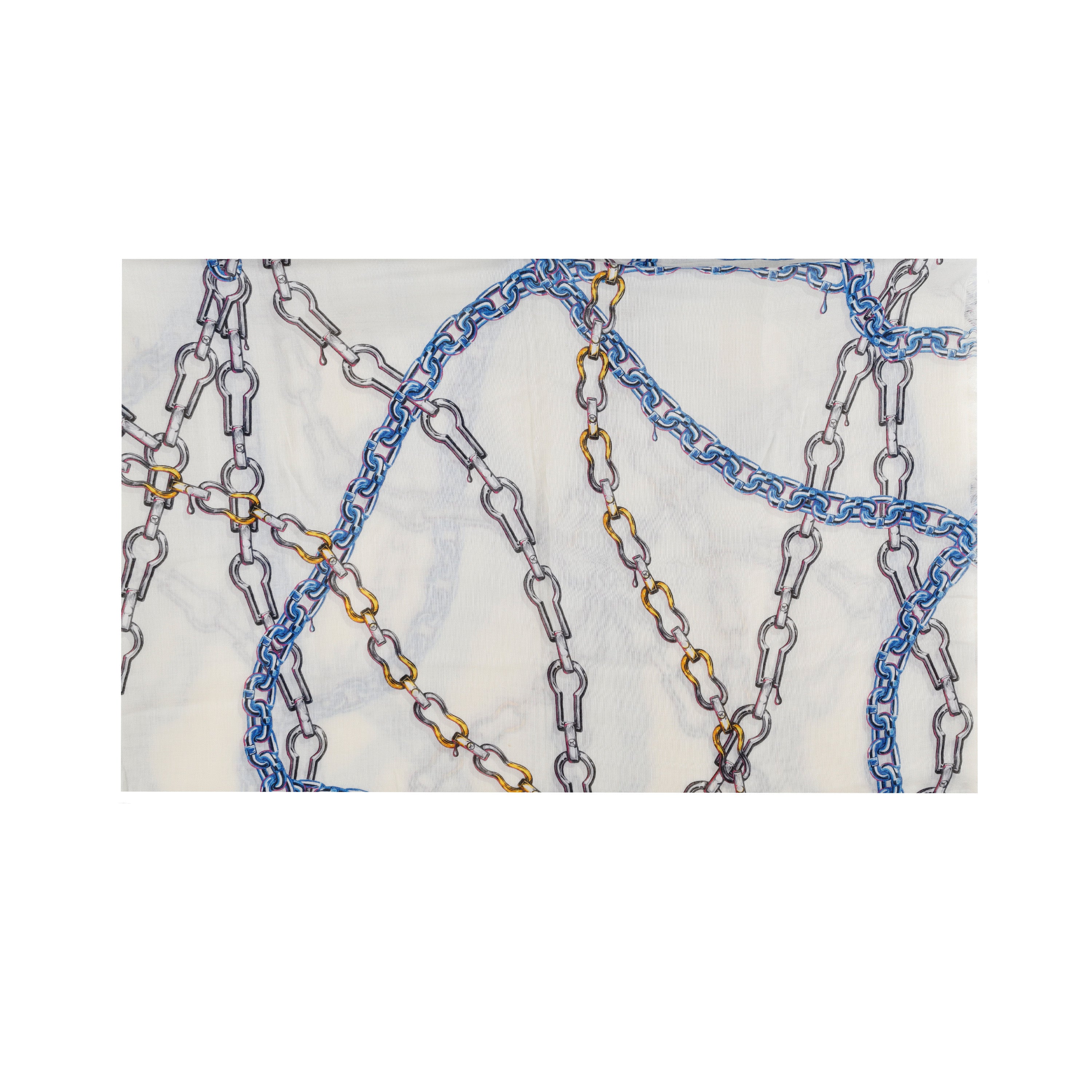 Louis Vuitton Multicolor Chain Print Scarf - '10s