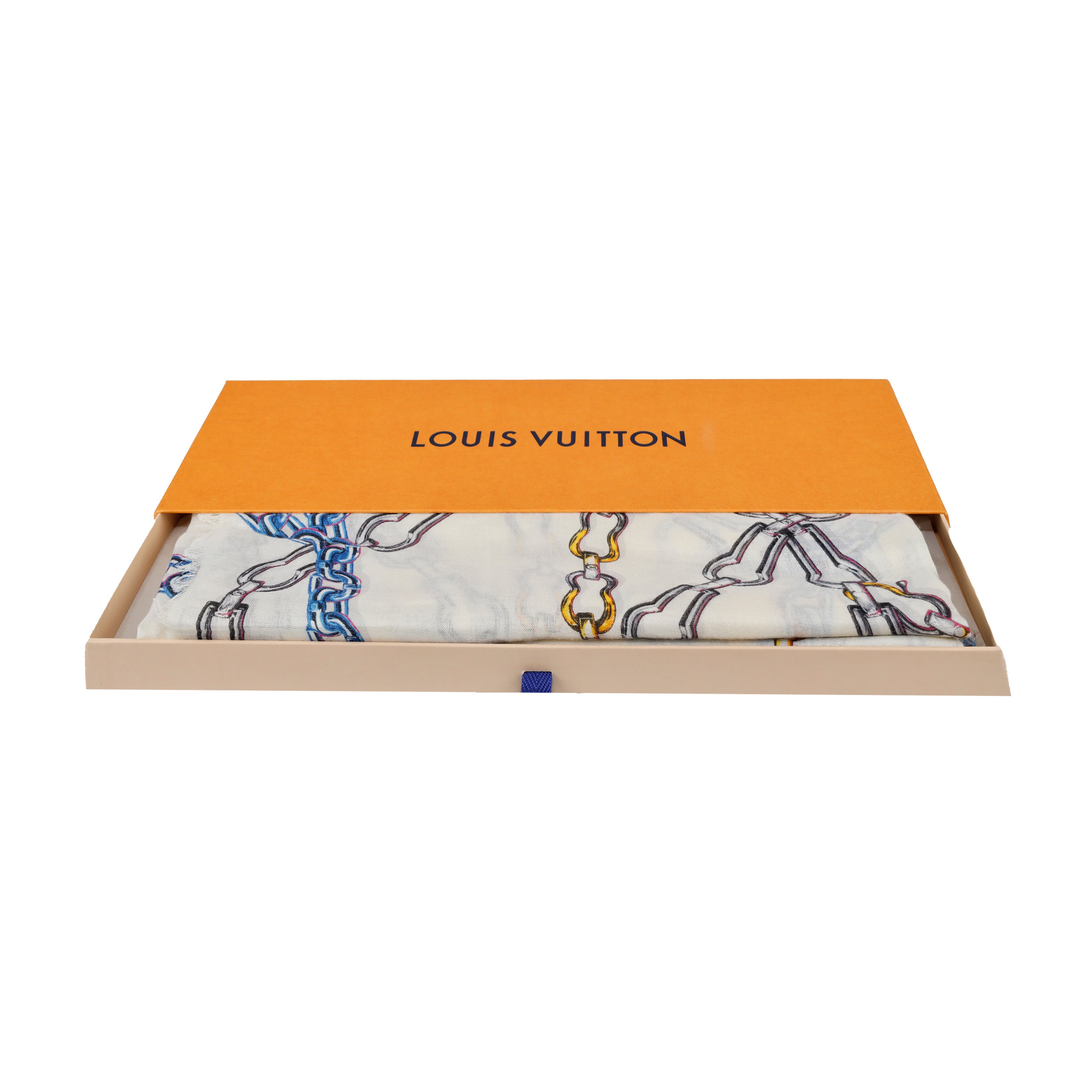 Louis Vuitton Multicolor Chain Print Scarf - '10s