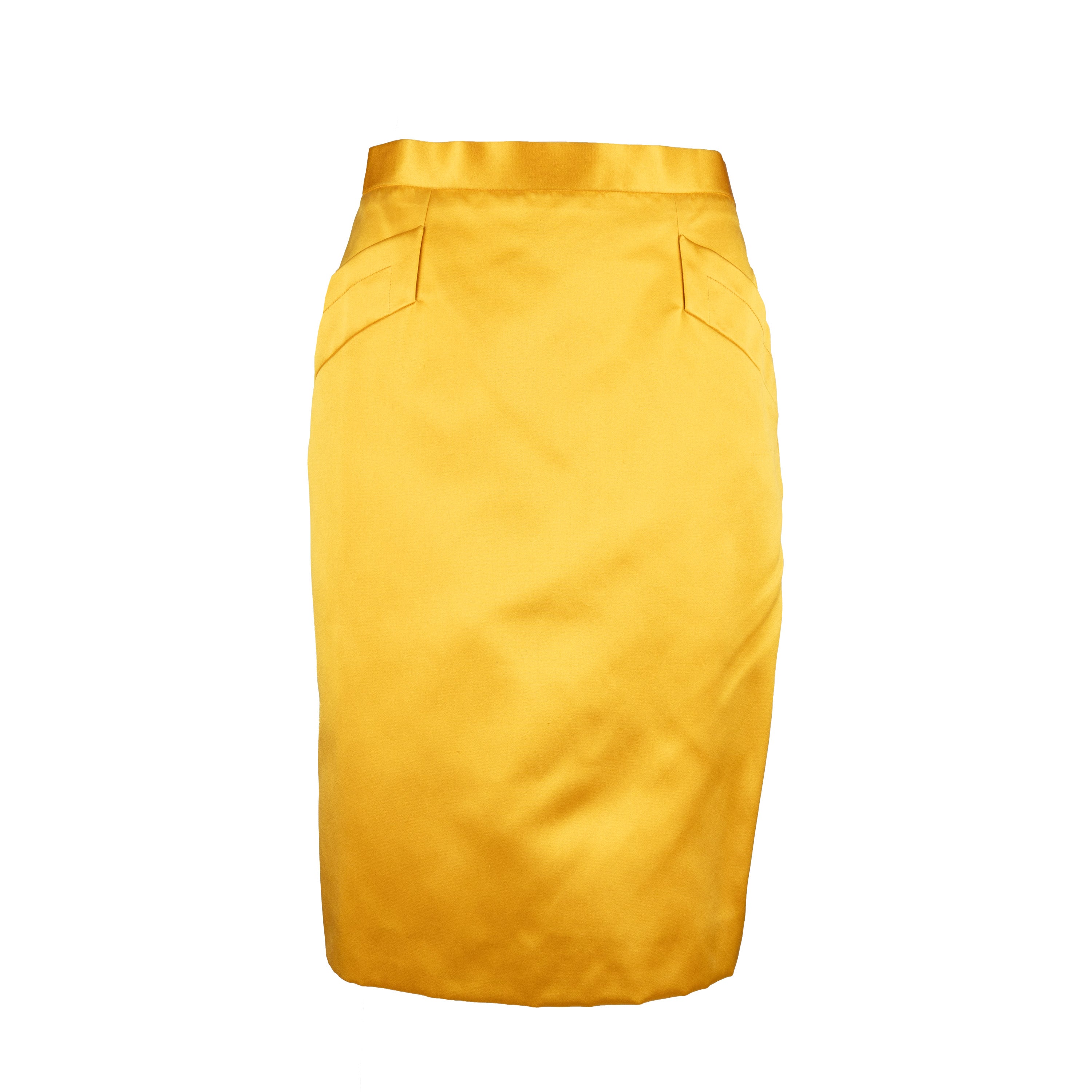 Saint Laurent Rive Gauche Satin Pencil Skirt - '80s