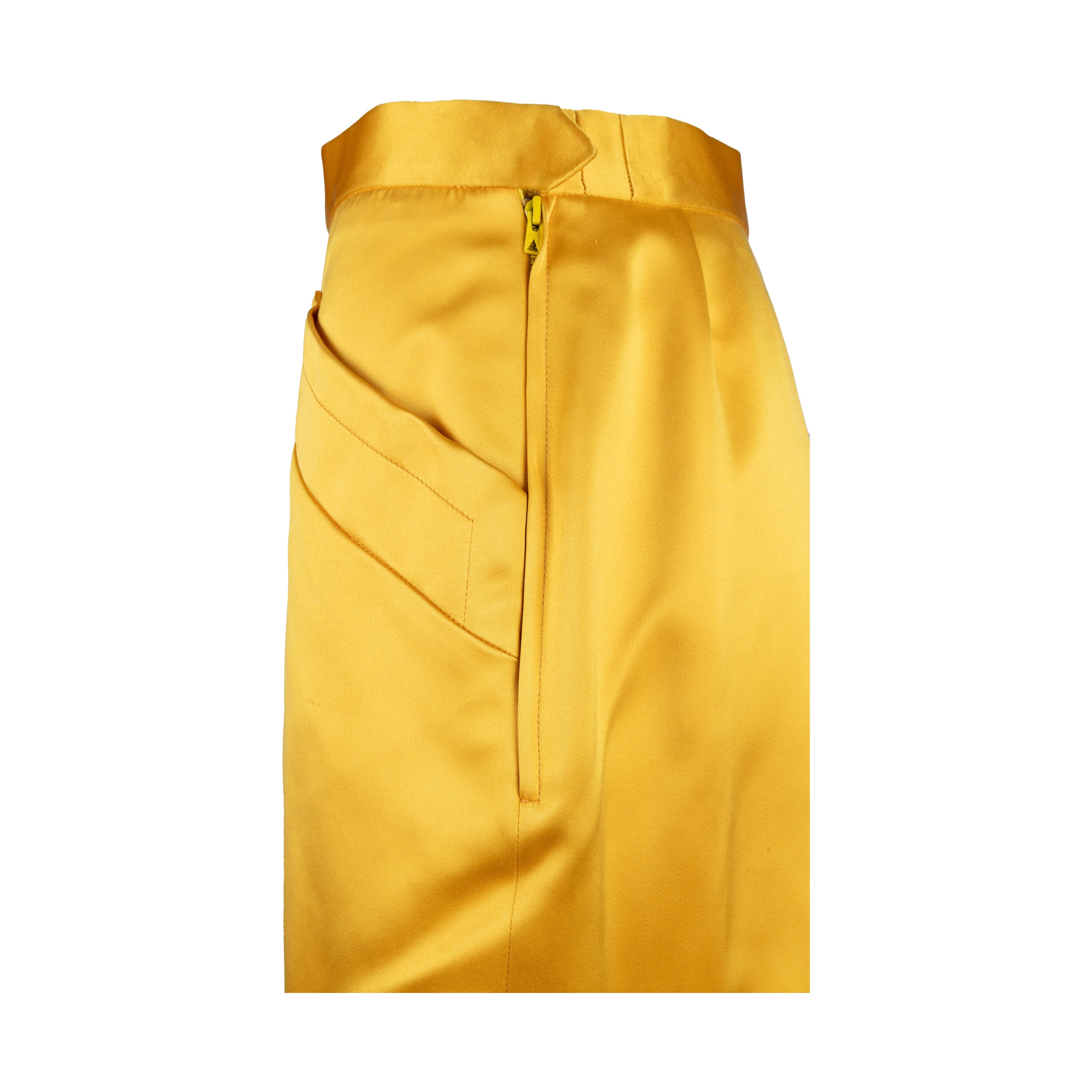 Saint Laurent Rive Gauche Satin Pencil Skirt - '80s