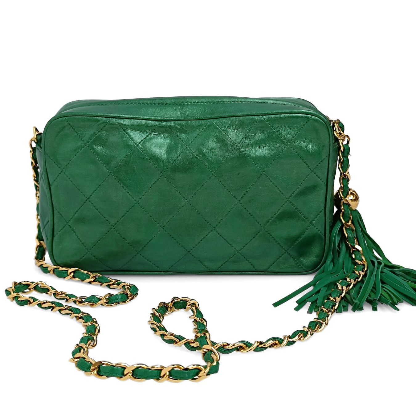 Chanel Chanel vintage Camera bag in green leather - '10s