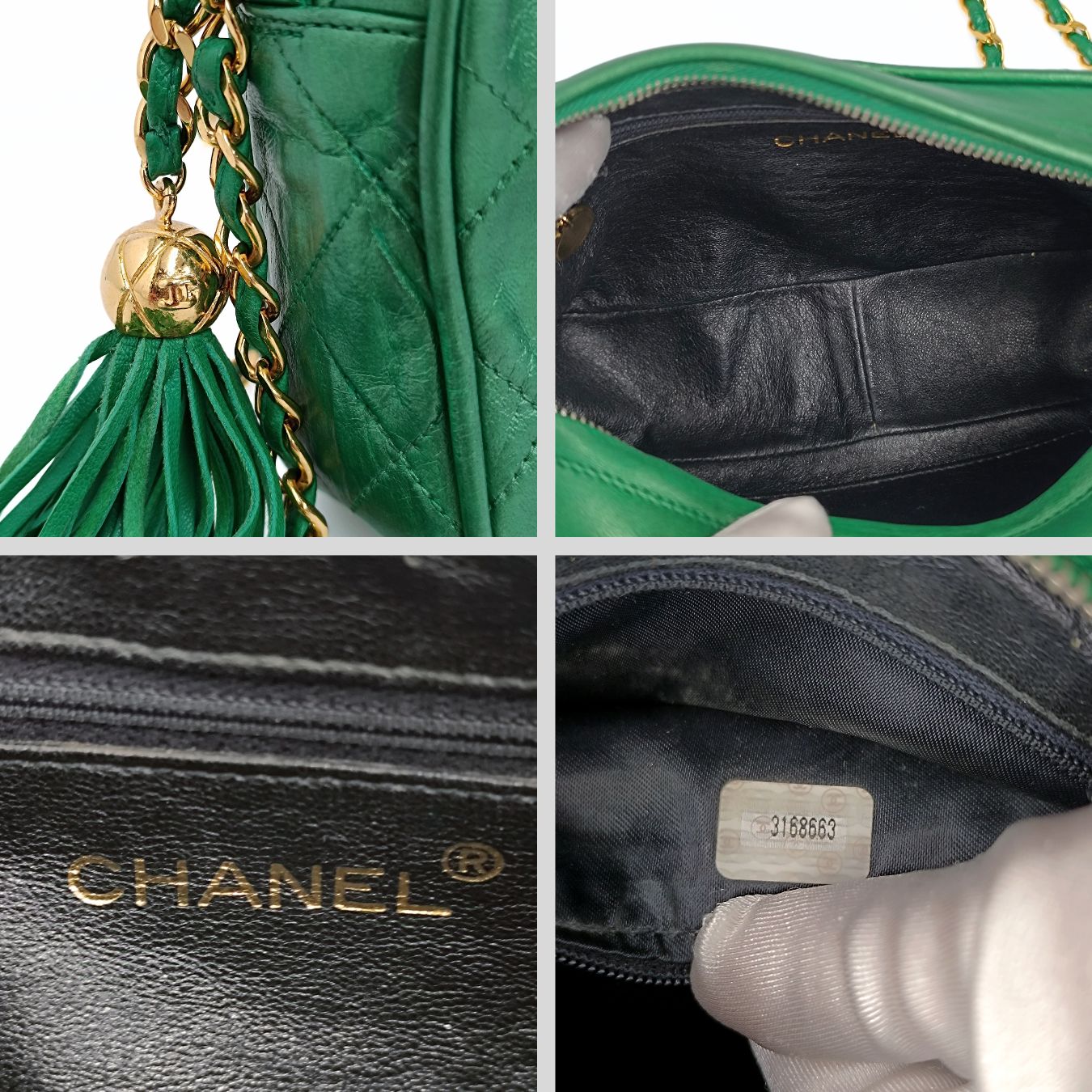 Chanel Chanel vintage Camera bag in green leather - '10s