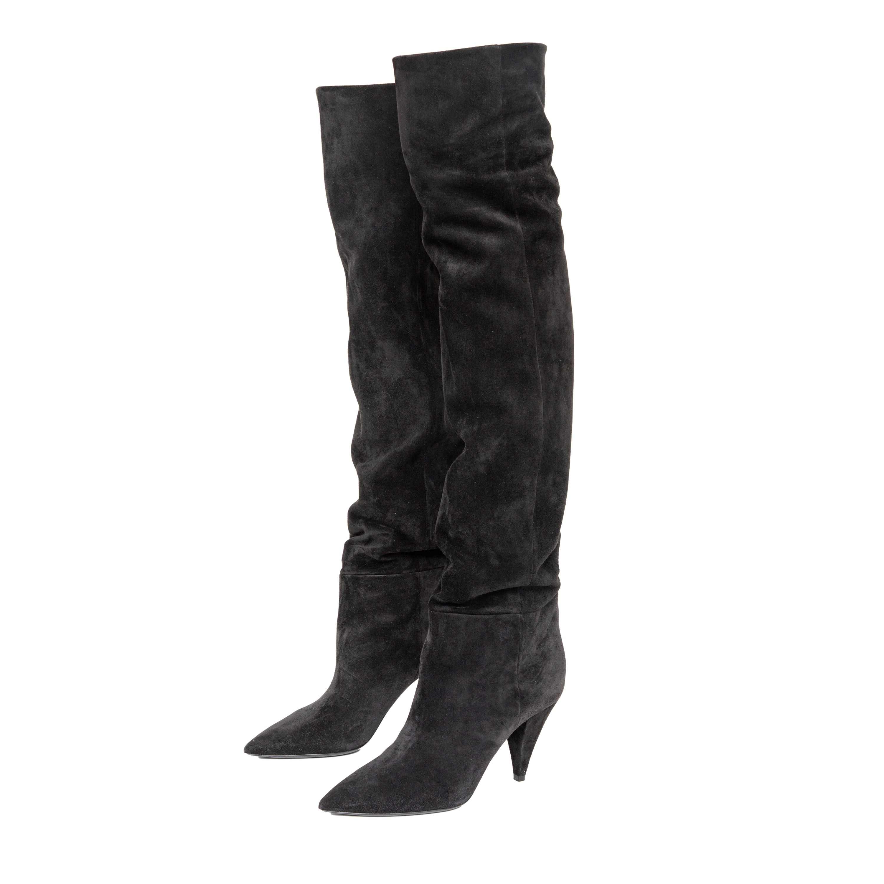 Saint Laurent Era 85 Over-the-Knee Suede Boots - '10s