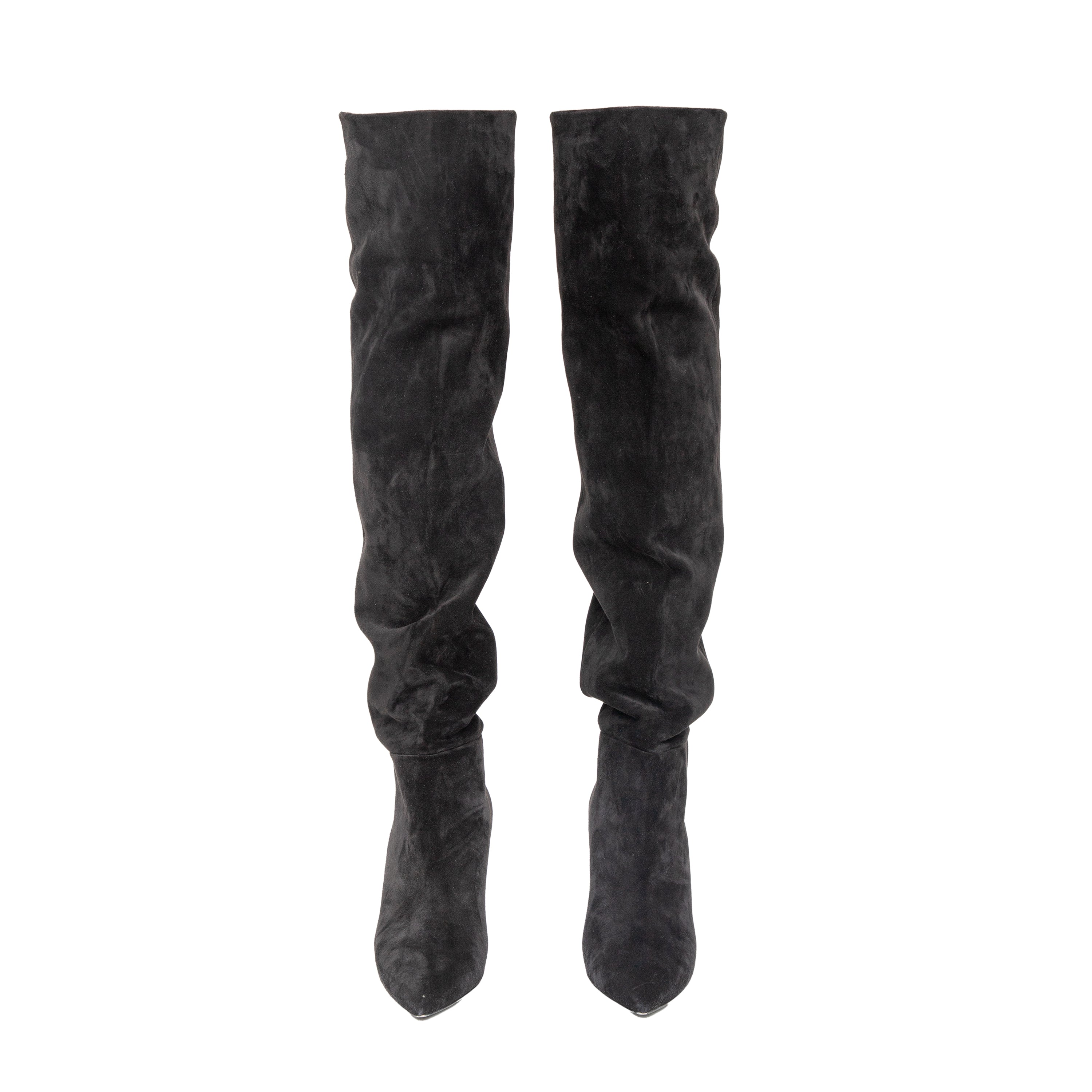 Saint Laurent Era 85 Over-the-Knee Suede Boots - '10s