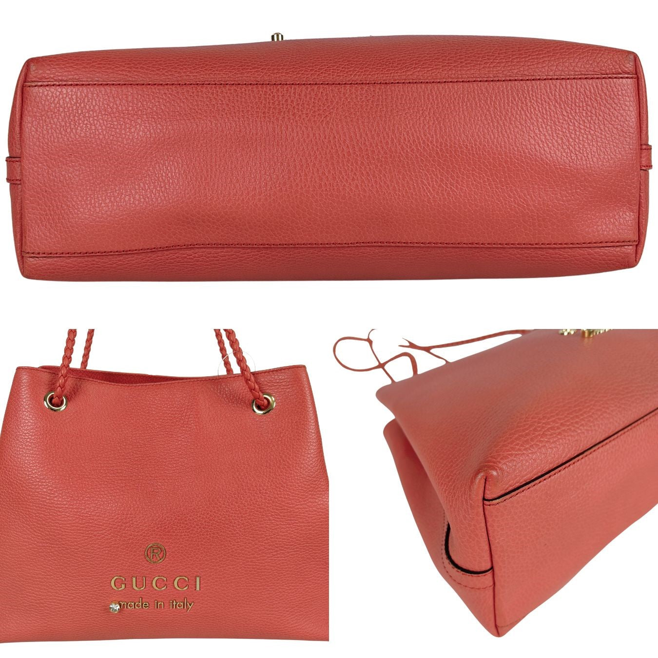 Gucci Gucci Gifford shoulder bag in coral red leather - '10s