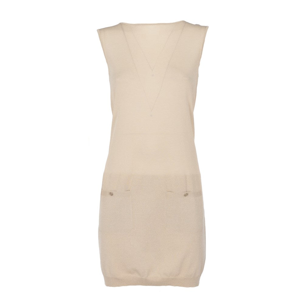 Chanel Ivory Sleeveless Midi Dress - 2000s