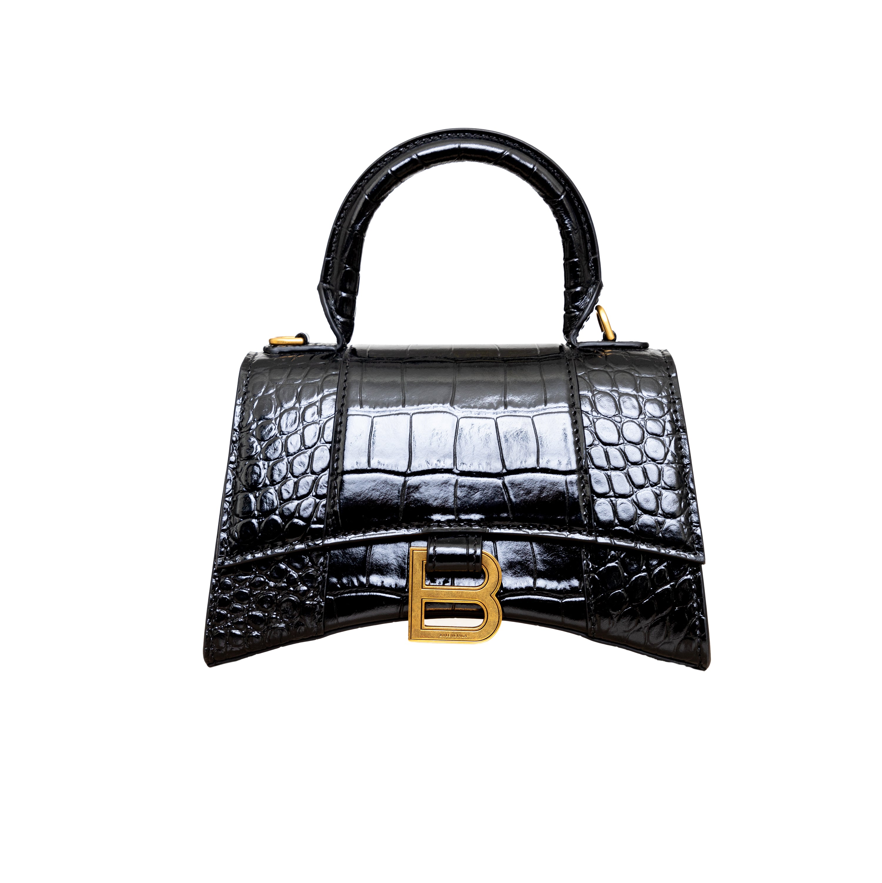 Balenciaga Crocodile Embossed Hourglass XS Bag - '20s