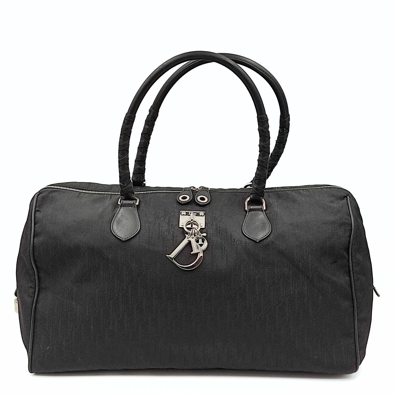 Dior Christian Dior monogram black canvas travel bag - '10s