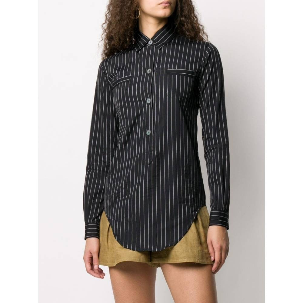 Romeo Gigli Black Pinstriped Shirt - '90s