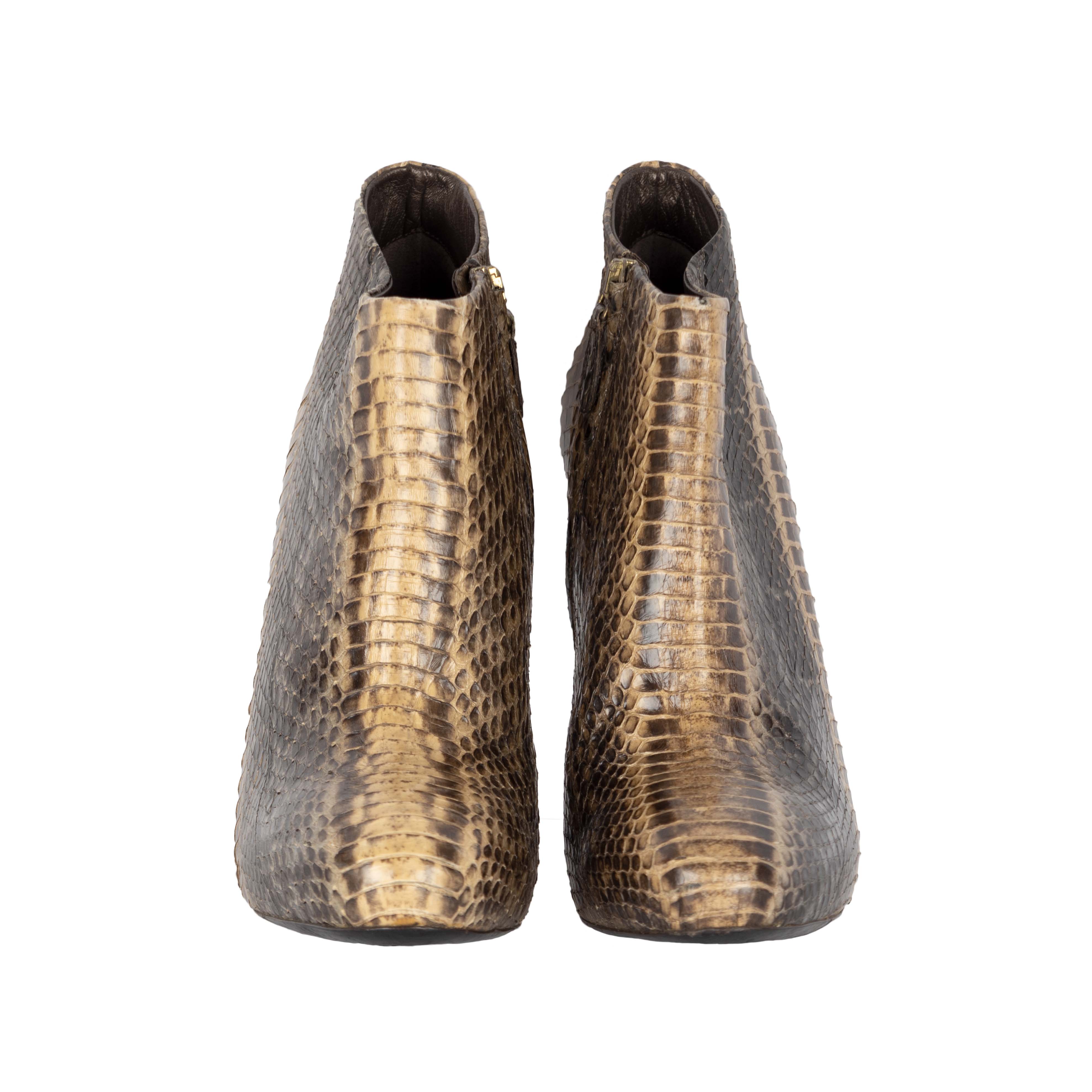 Roberto Cavalli Snakeskin Ankle Boots - '10s