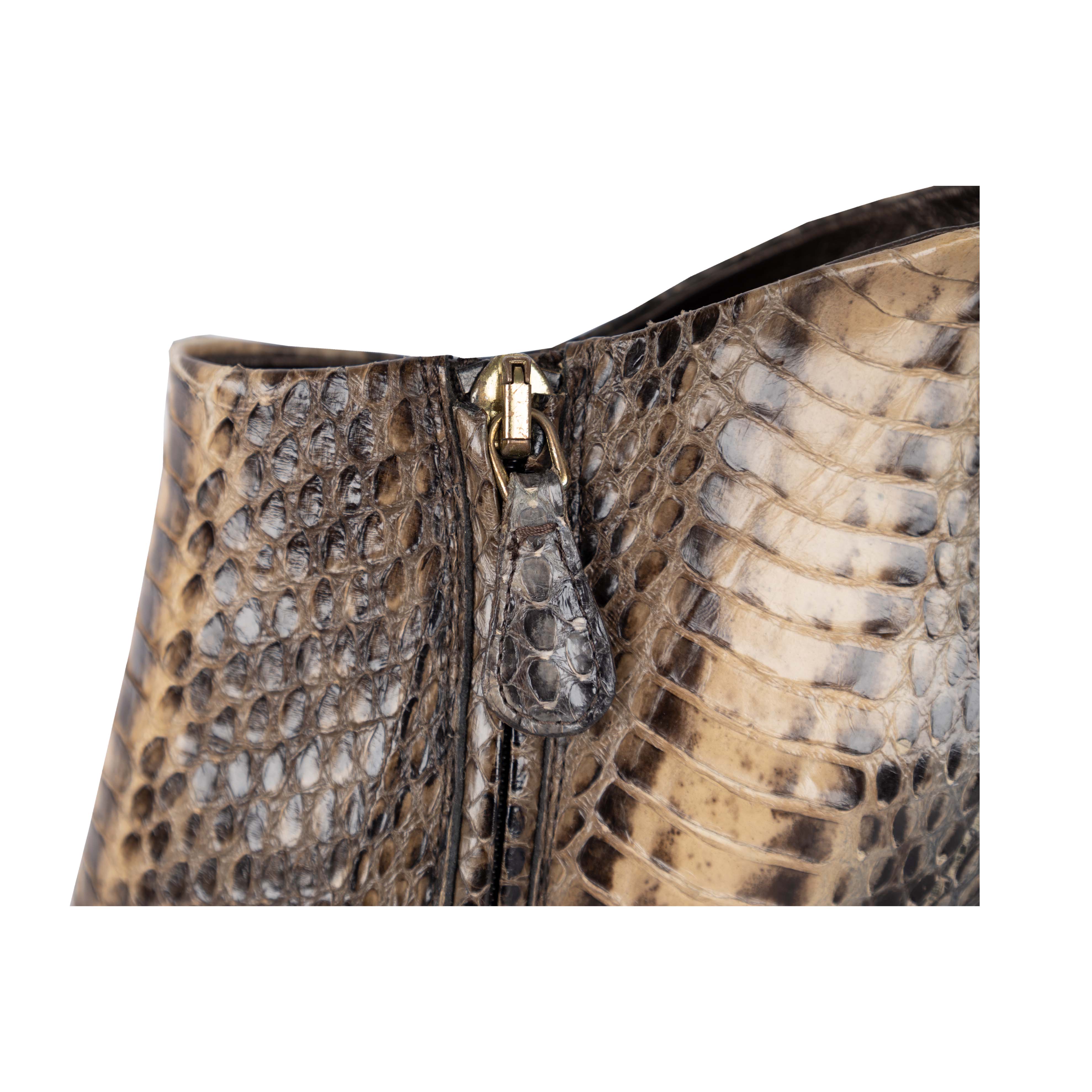 Roberto Cavalli Snakeskin Ankle Boots - '10s