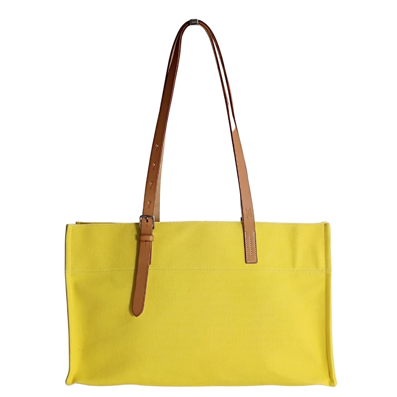 Hermès Hermès Étrivière shoulder bag in yellow canvas - '10s