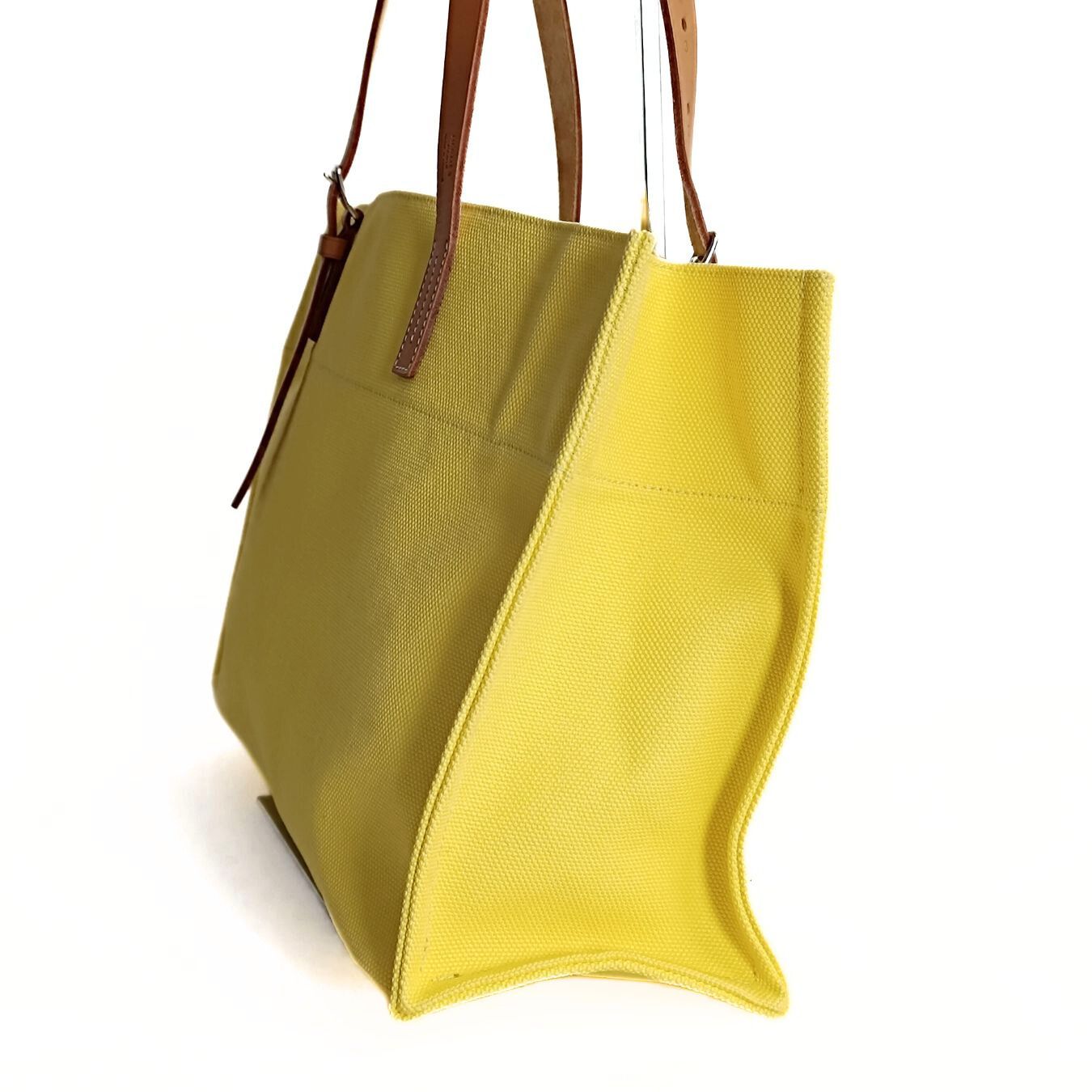 Hermès Hermès Étrivière shoulder bag in yellow canvas - '10s