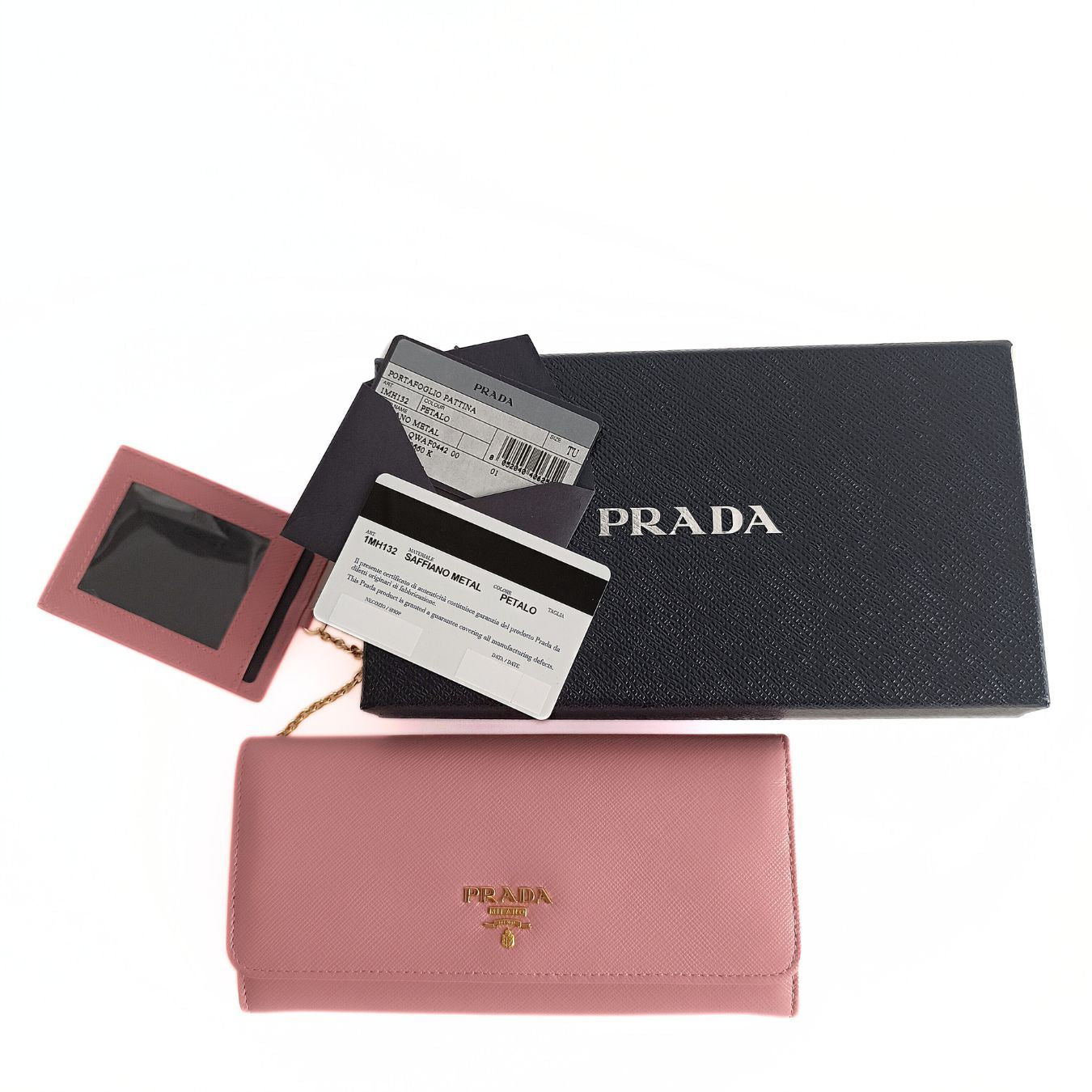 Prada Prada pink Saffiano Metal long wallet - '10s