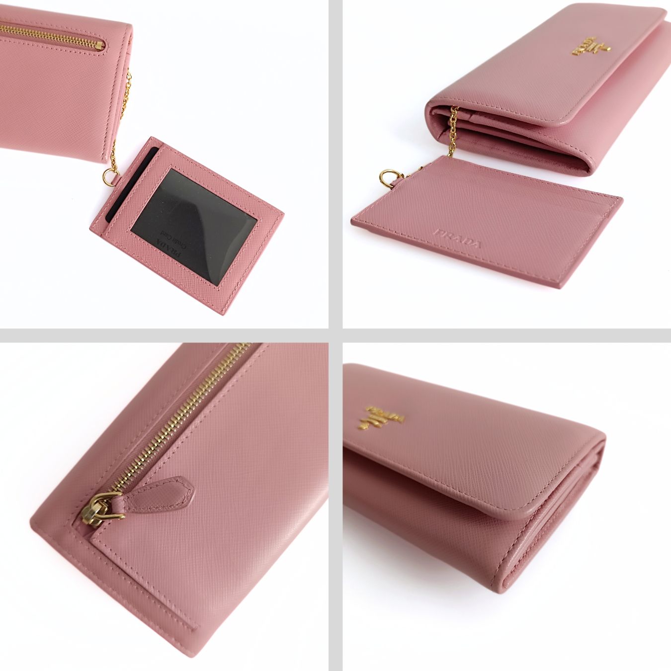 Prada Prada pink Saffiano Metal long wallet - '10s