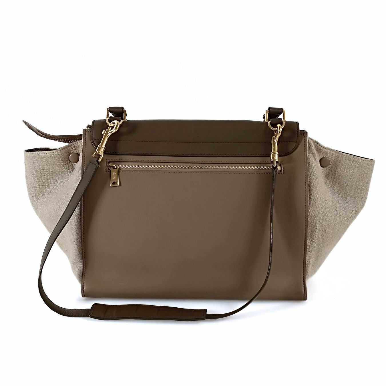 Céline Céline Trapèze shoulder bag in linen and leather - '10s