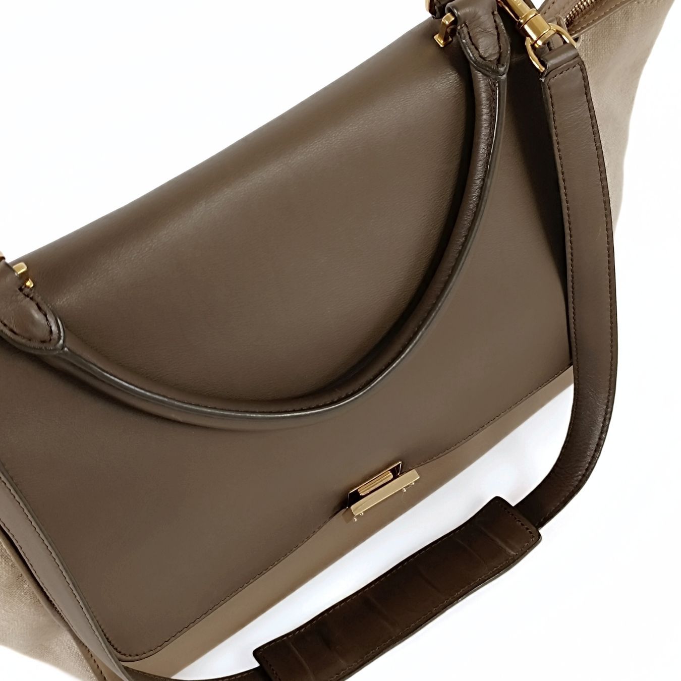 Céline Céline Trapèze shoulder bag in linen and leather - '10s