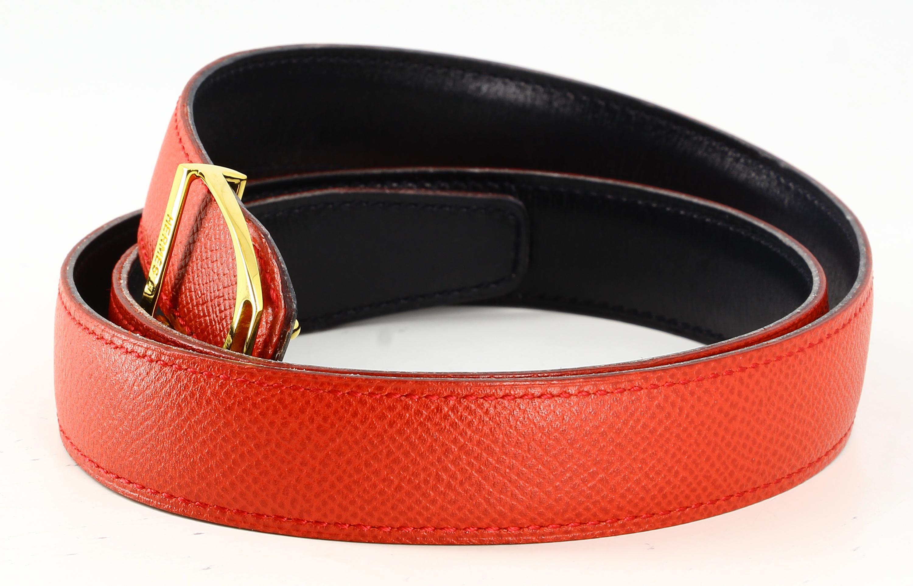 Hermès Reversible Belt in Red And Black - '10s