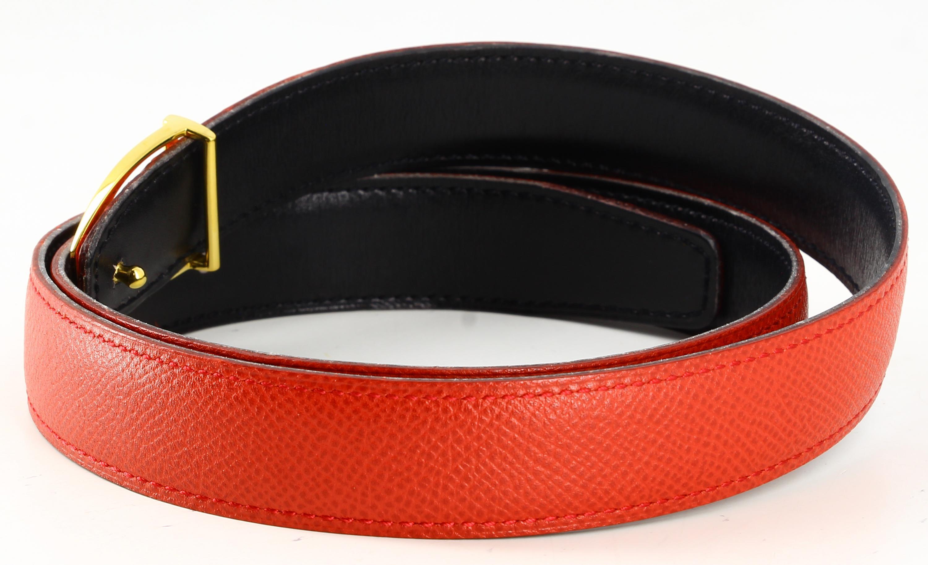 Hermès Reversible Belt in Red And Black - '10s