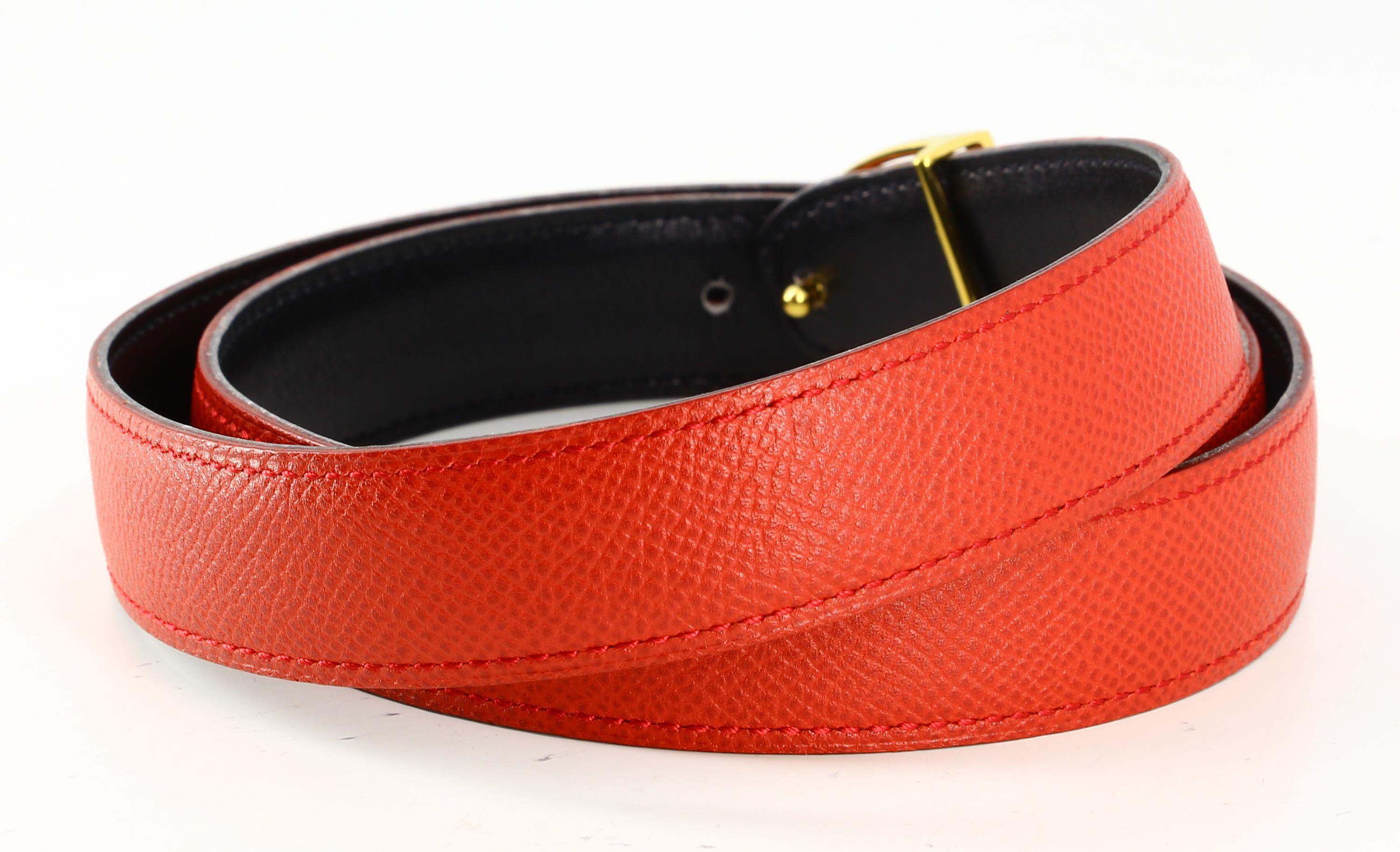 Hermès Reversible Belt in Red And Black - '10s