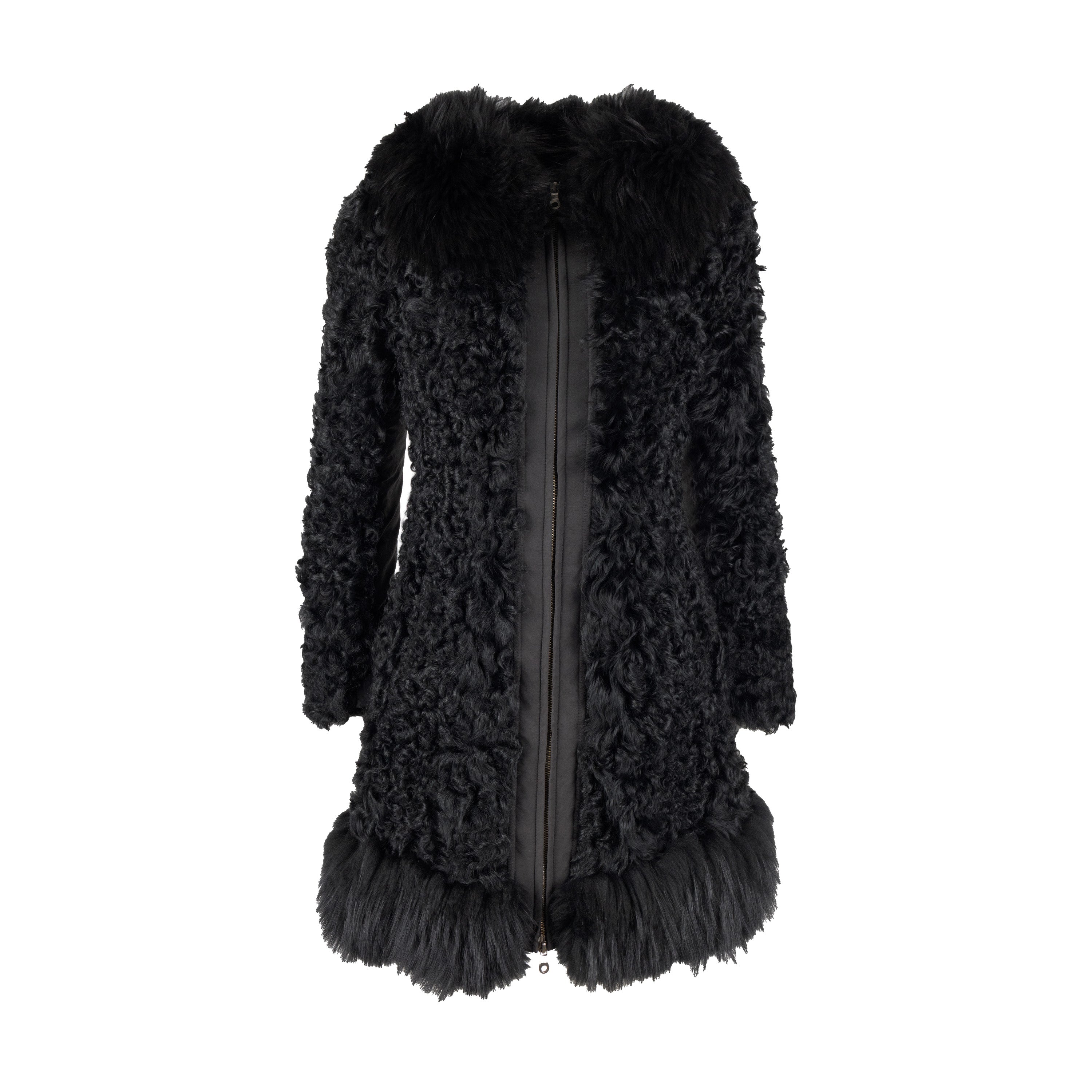 Moschino Cheap and Chic Shearling Coat with Fur - '10s