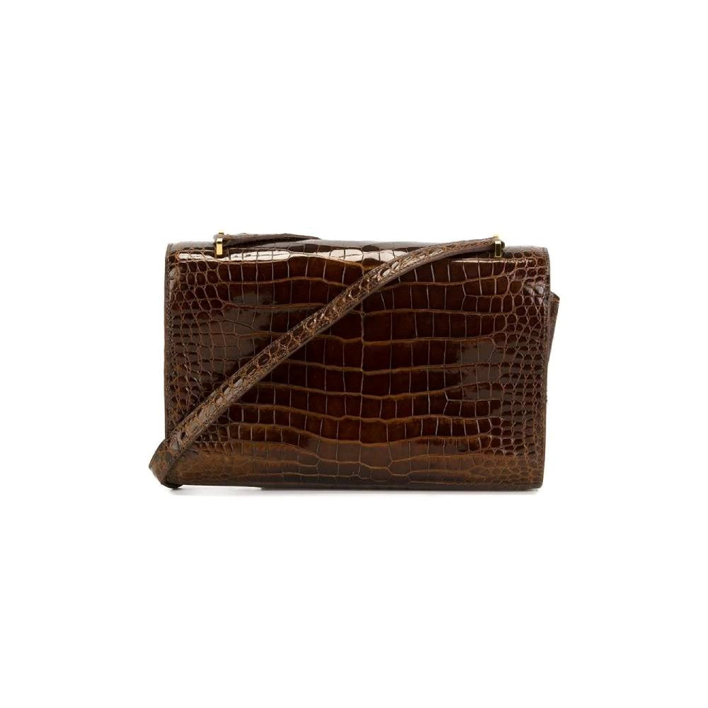 Hermès Brown Crocodile Leather Handbag - '60s