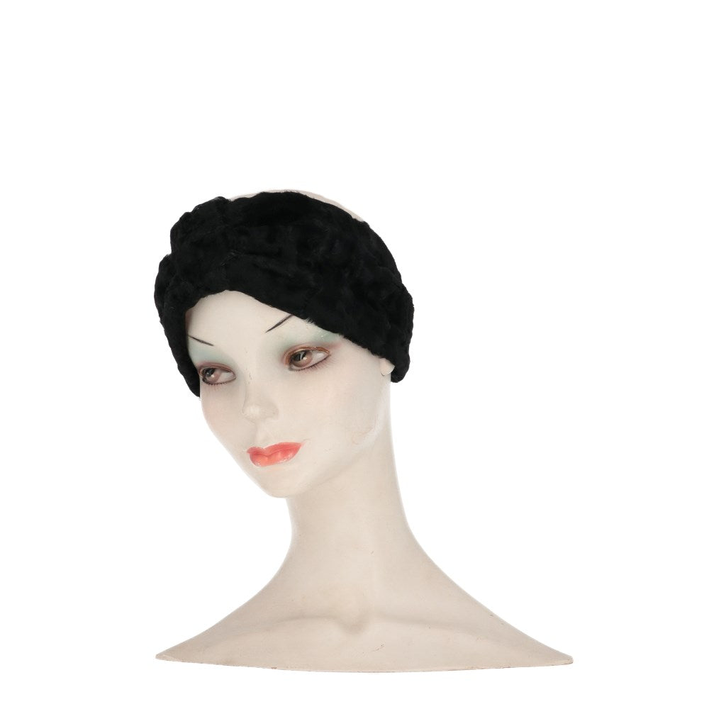 A.N.G.E.L.O. Vintage Cult Black Persian Lamb Headband - 2020s