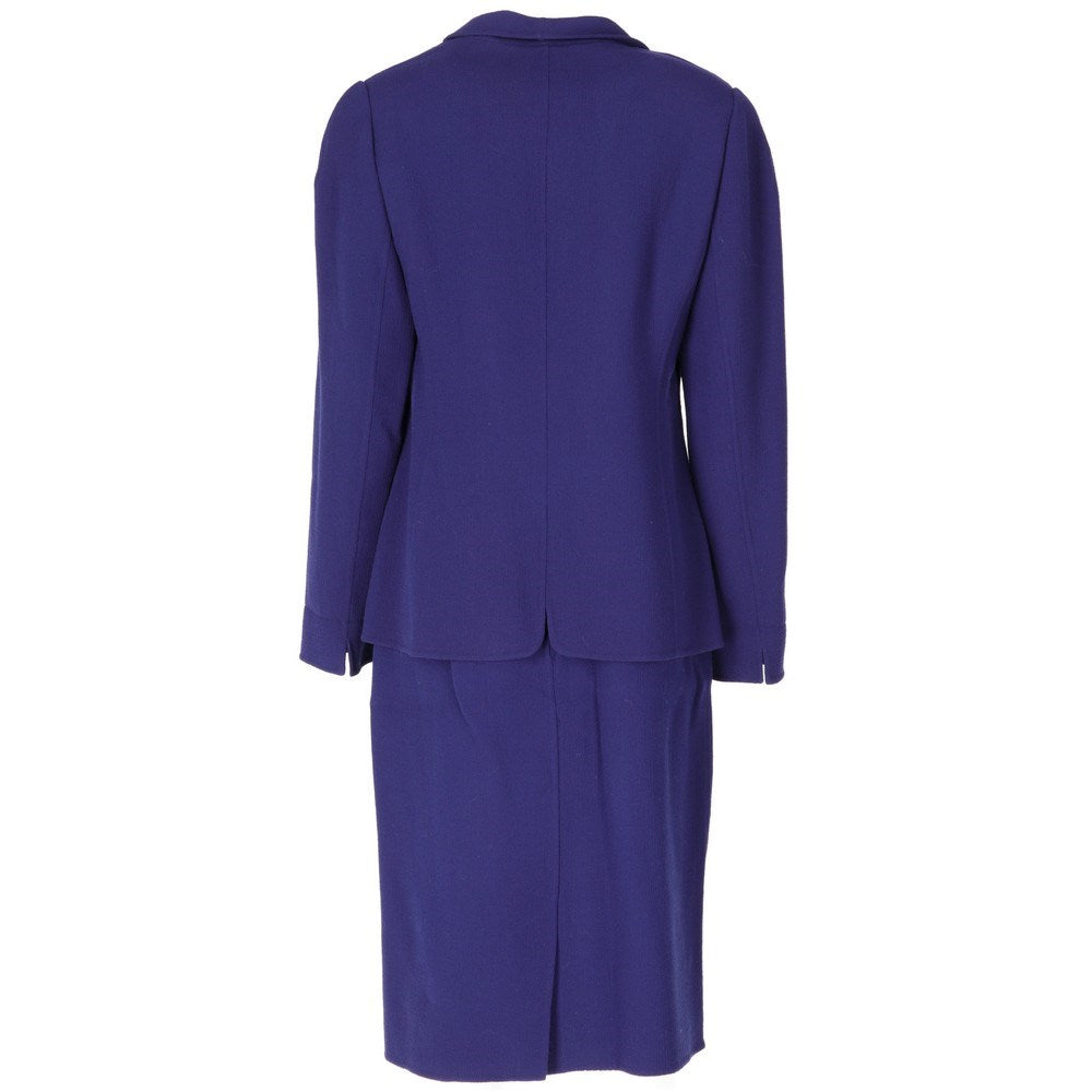 Mila Schön Blue Wool Skirt Suit - '80s