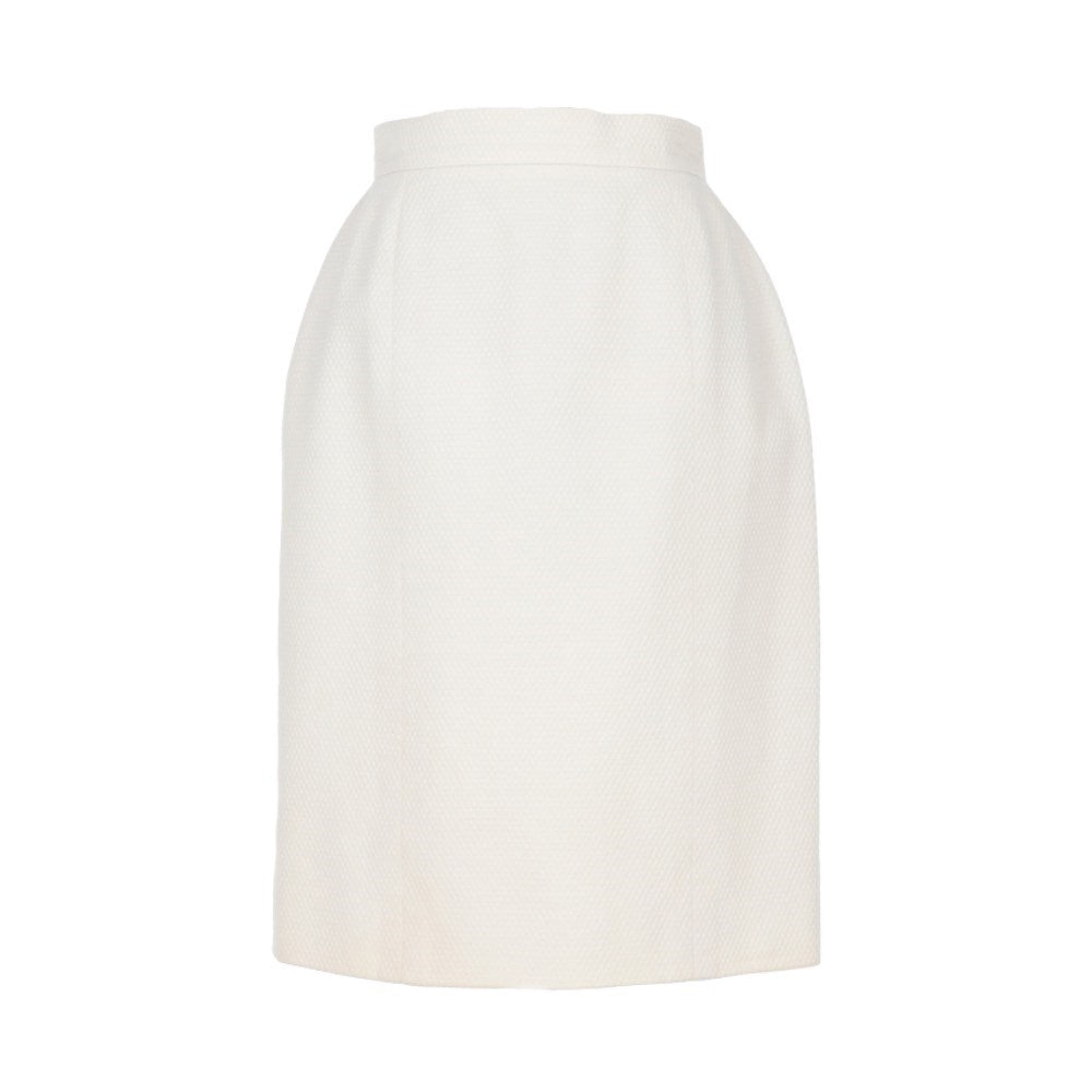 Chanel White Cotton Brocade Skirt - '90s