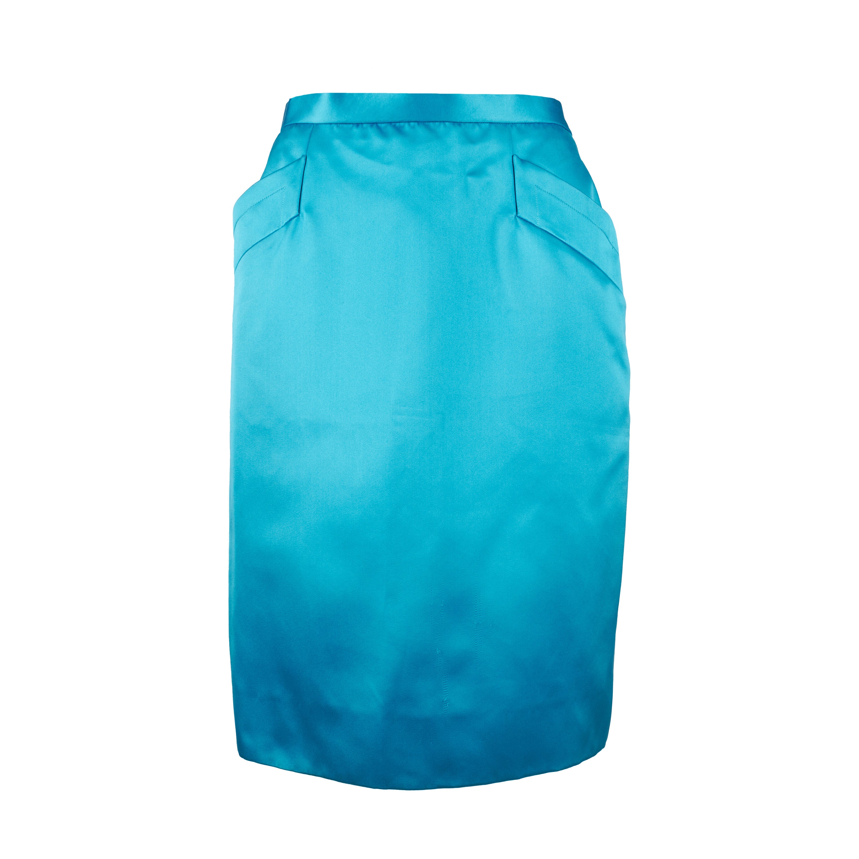 Yves Saint Laurent Rive Gauche Satin Pencil Skirt - '80s