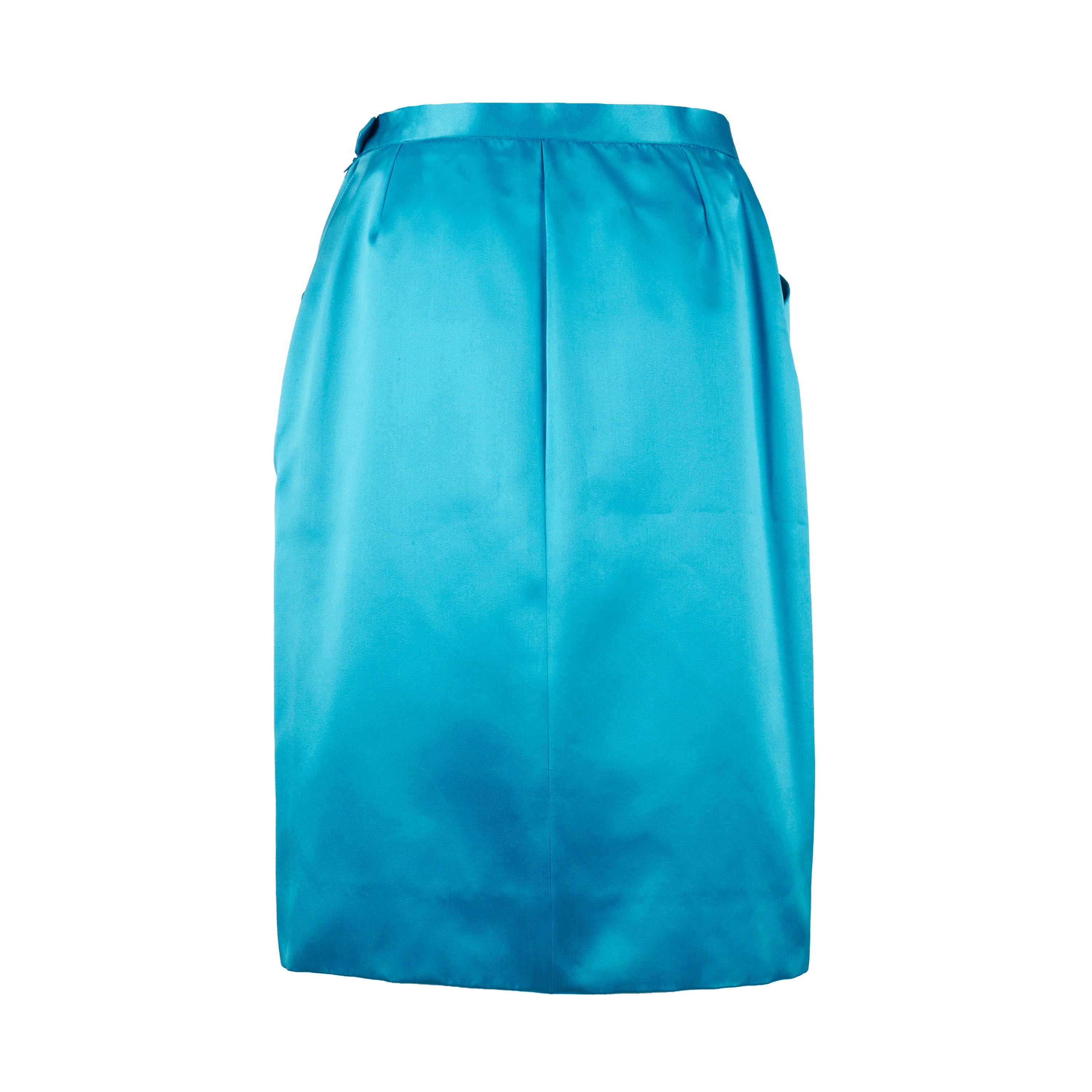 Yves Saint Laurent Rive Gauche Satin Pencil Skirt - '80s