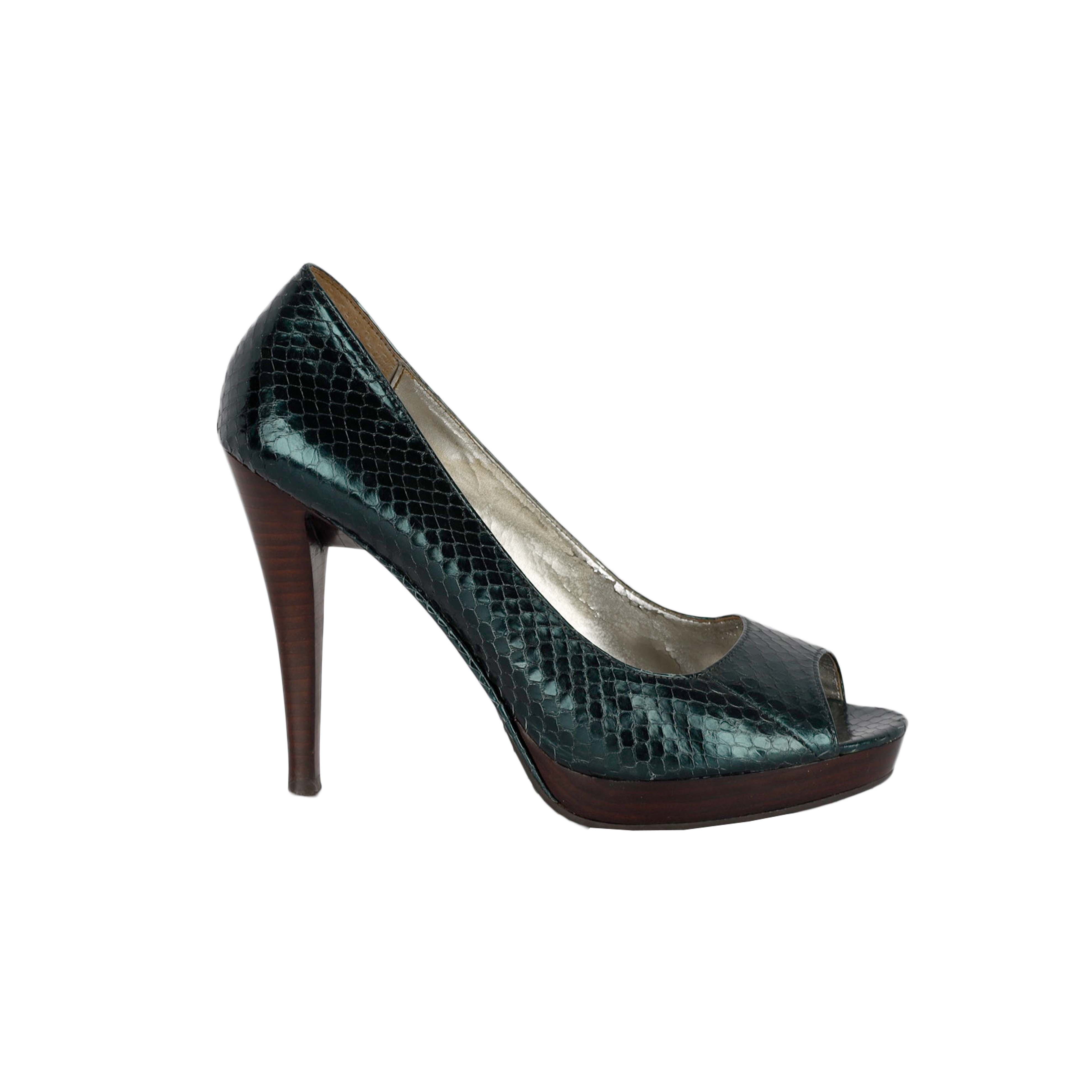 Calvin Klein Python Peep-Toe Shoes - '10s