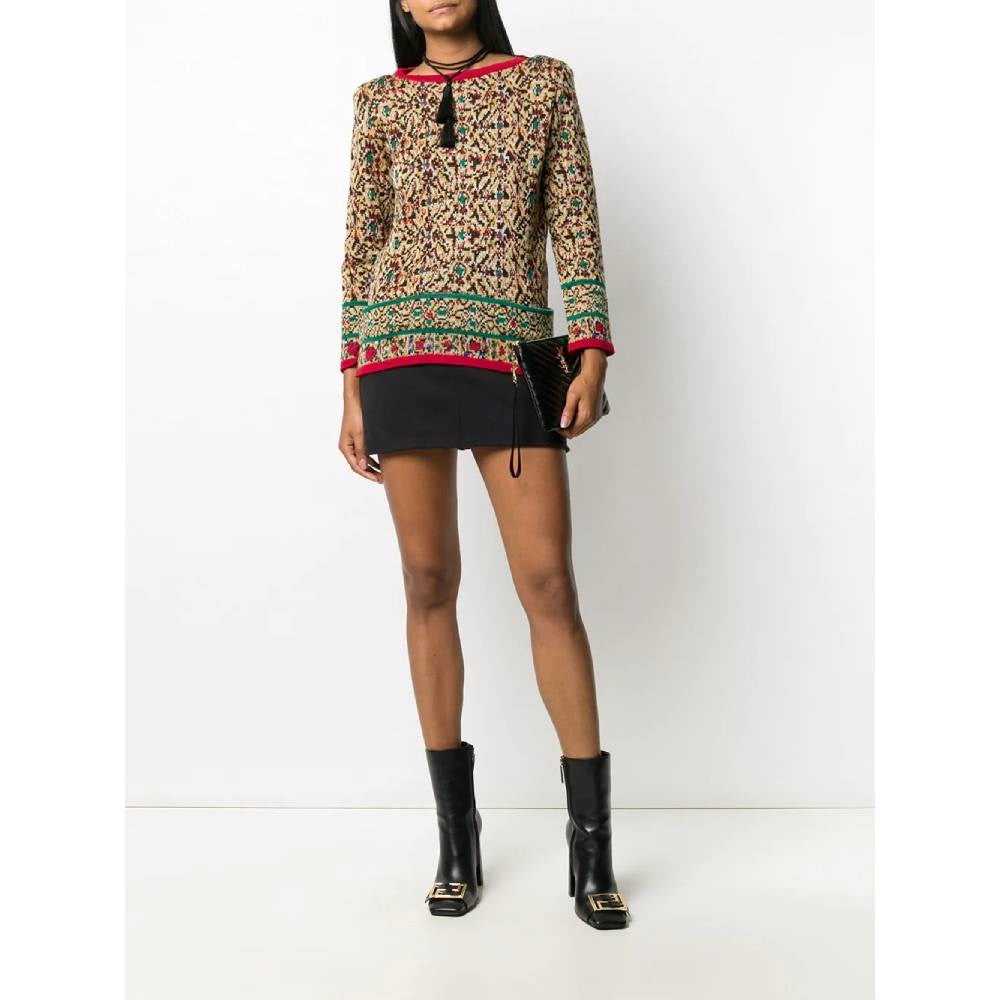 Saint Laurent Multicolor Wool Sweater - '80s