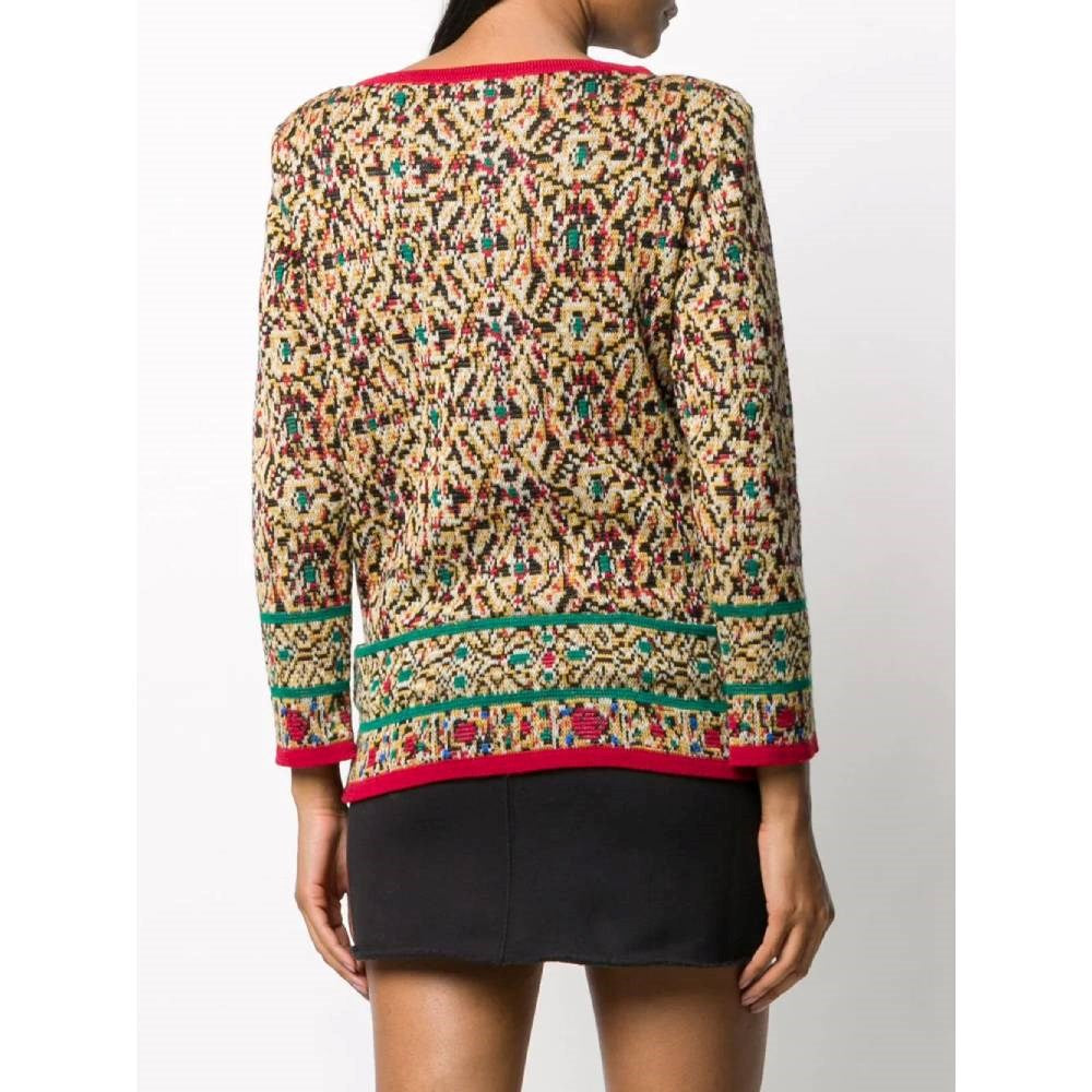 Saint Laurent Multicolor Wool Sweater - '80s