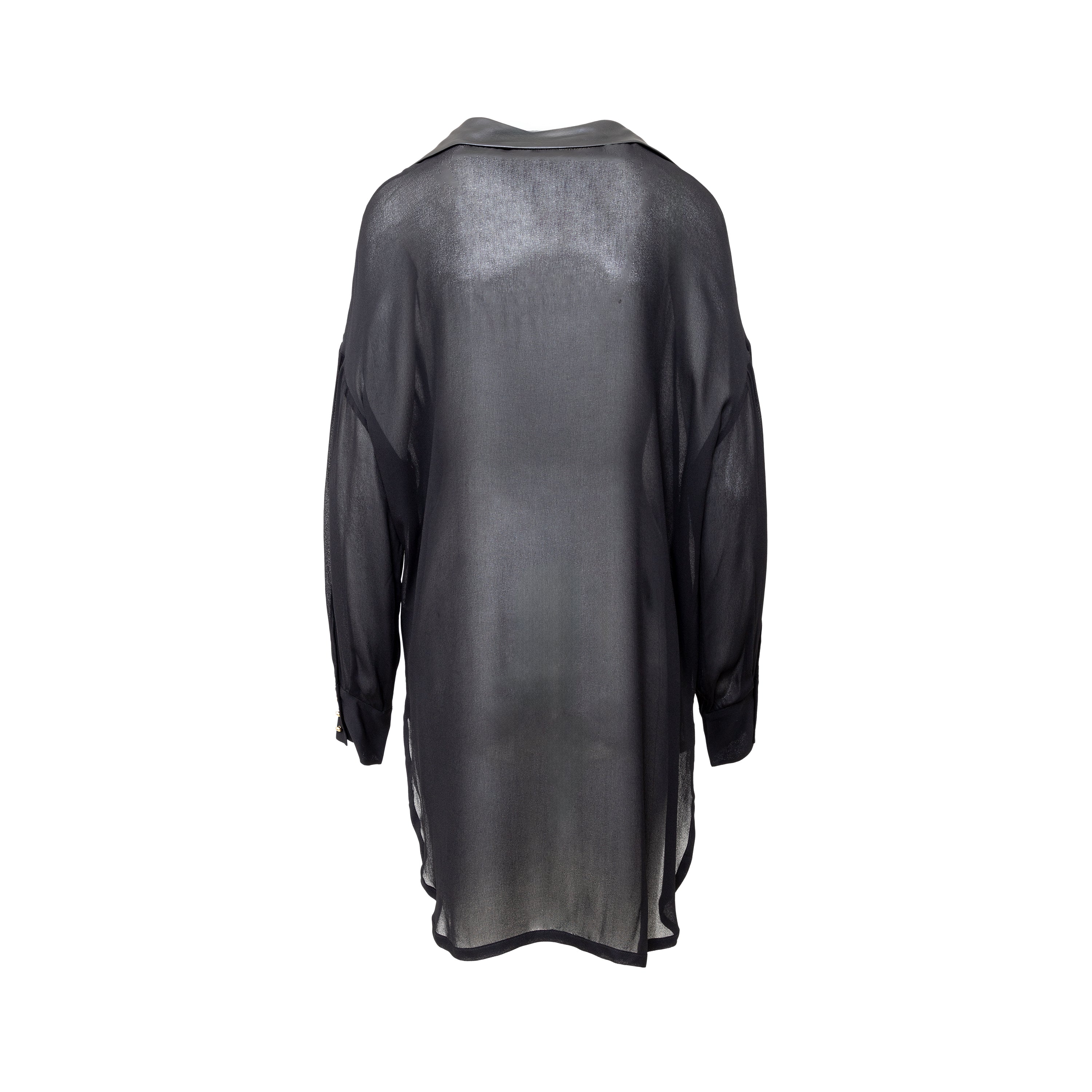 Gaetano Navarra Black Leather Blouse - '00s