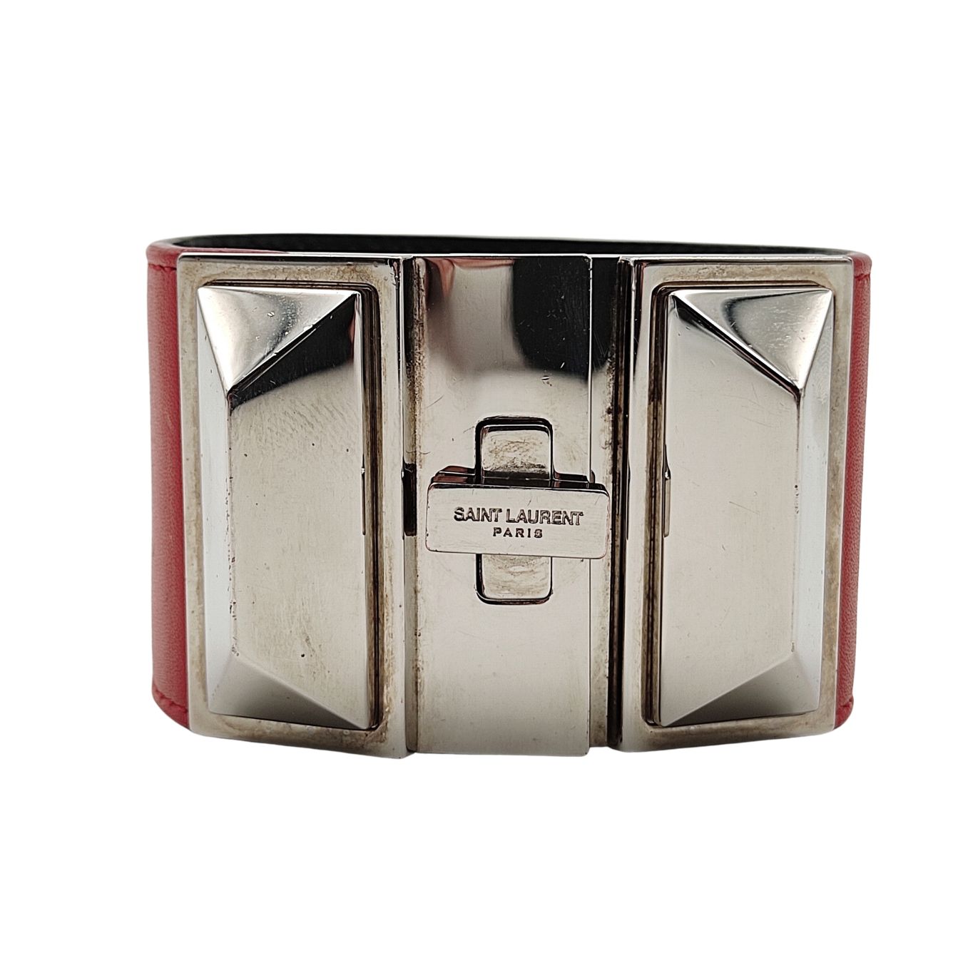 Saint Laurent Saint Laurent red leather bracelet Collier de Chien - '10s