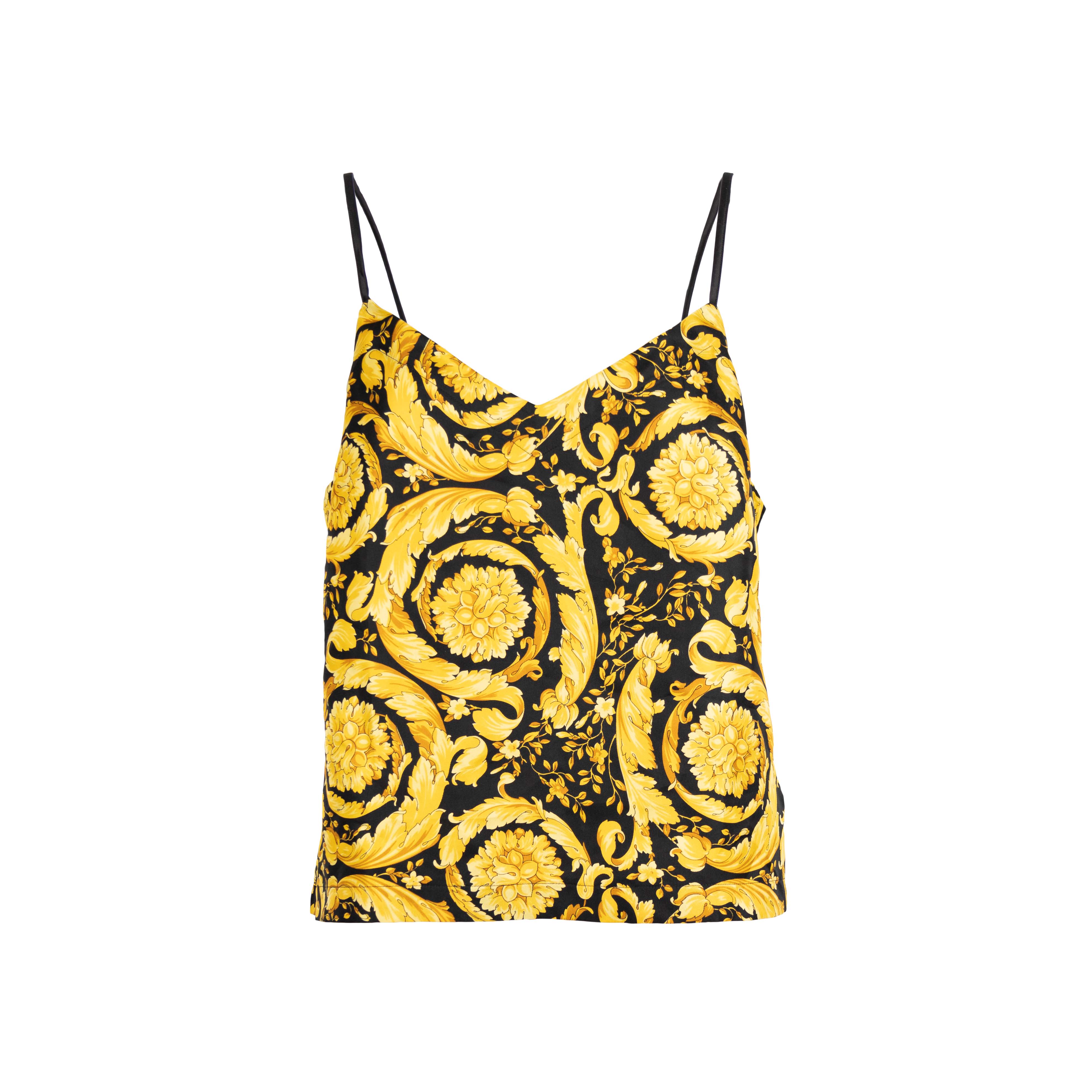 Versace Silk Baroque Print Tank Top - '20s