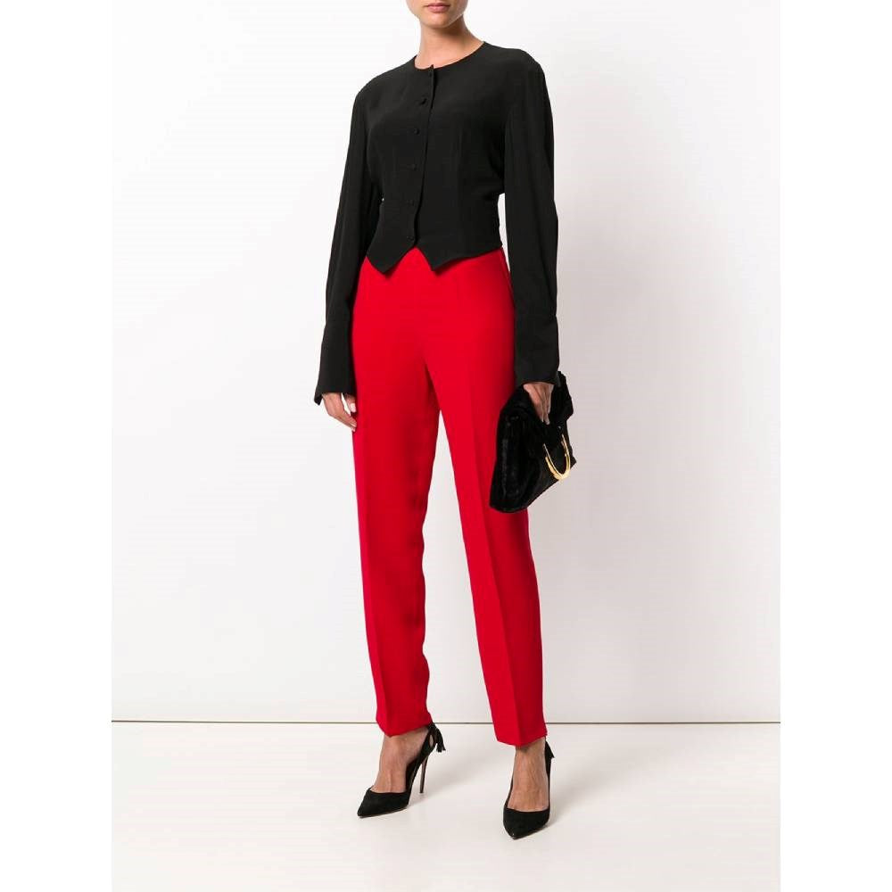 Moschino Red High Waist Trousers - '90s