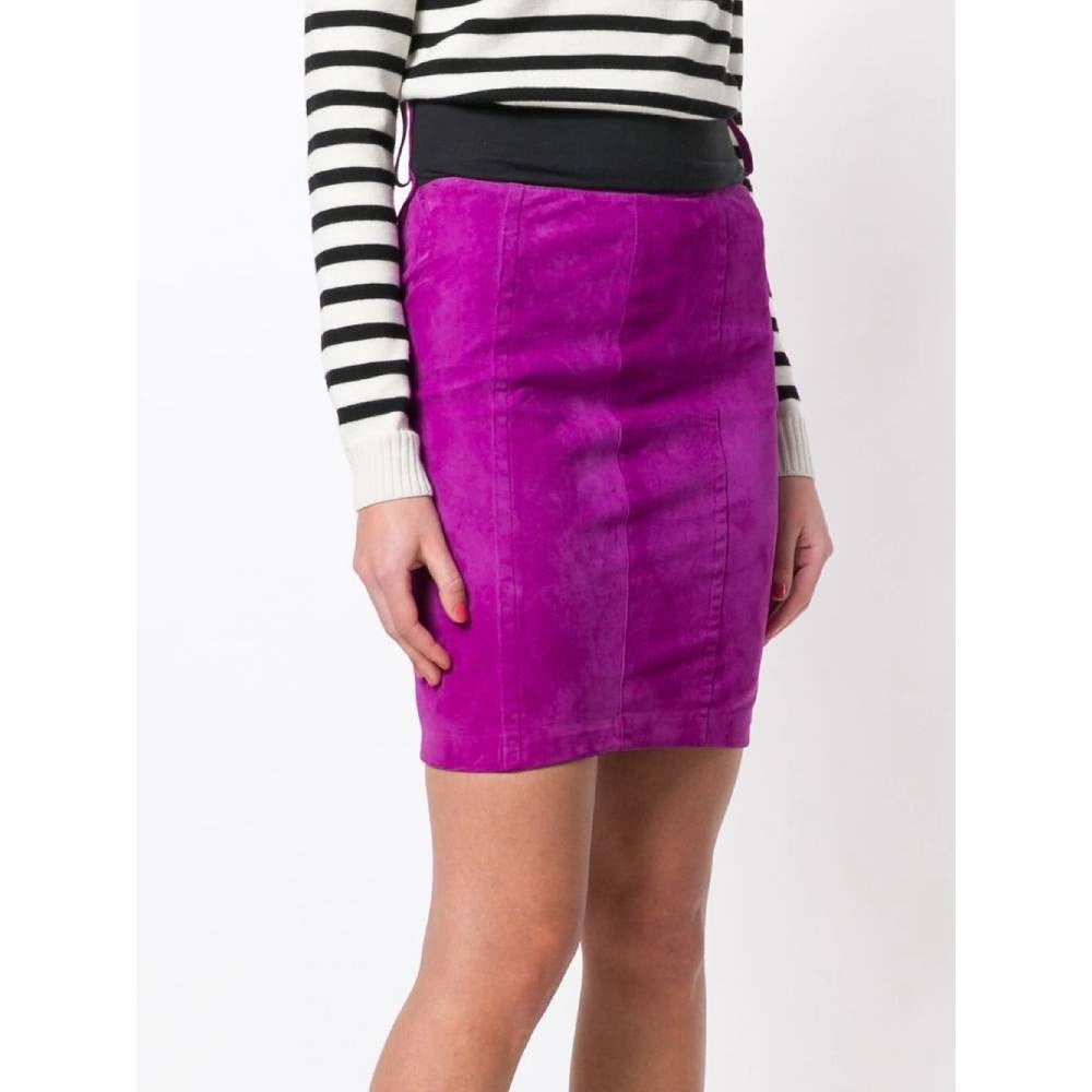 Gianfranco Ferré Fuchsia Suede Skirt - '80s