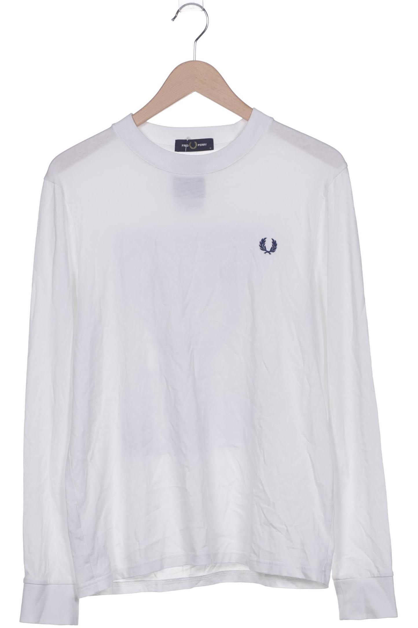 Fred Perry Herren Langarmshirt weiß Gr 48