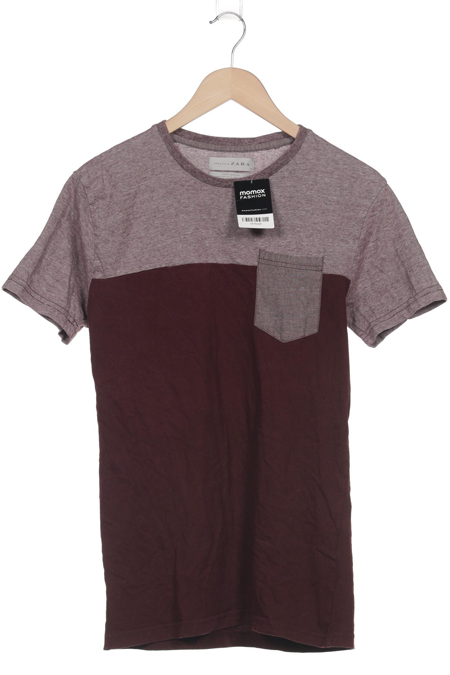 Zara Herren T-Shirt bordeaux Gr 48