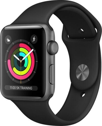 Apple Watch Series 3 (2017) 42 mm Aluminum GPS grå Sportband svart