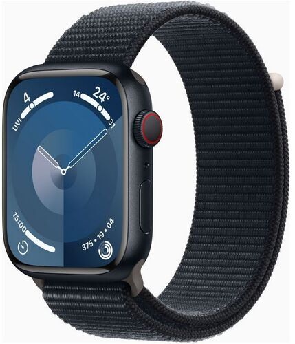 Apple Watch Series 9 Aluminium 45 mm (2023) GPS + Cellular Midnatt Sportloop Midnatt