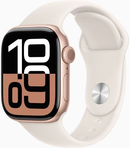 Apple Watch Series 10 Aluminium 42 mm (2024) GPS roségold Sportband S/M Stjärnglans