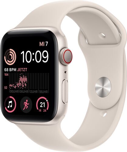 Apple Watch SE 44 mm (2022) GPS + Cellular Stjärnglans Sportband Stjärnglans M/L